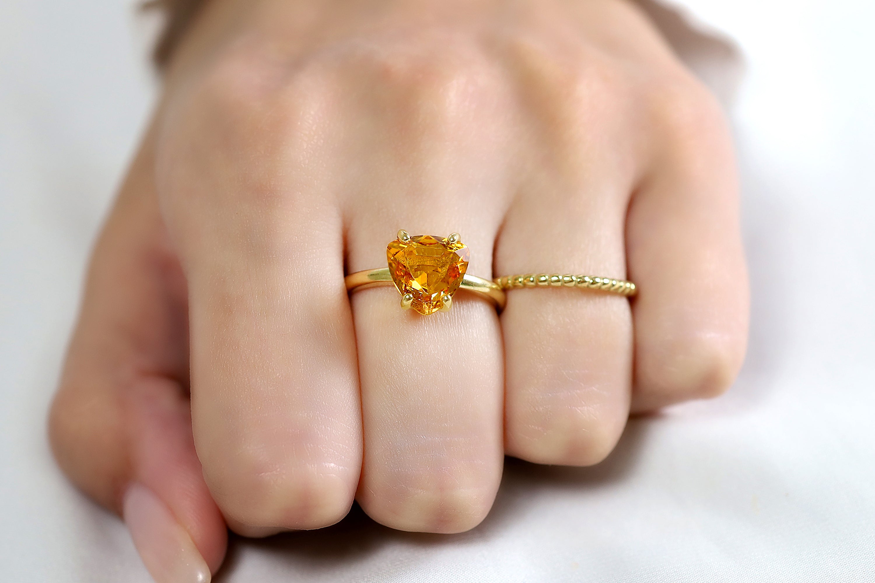 Citrine Ring with 14k Gold-filled Band Rings Anemone Unique