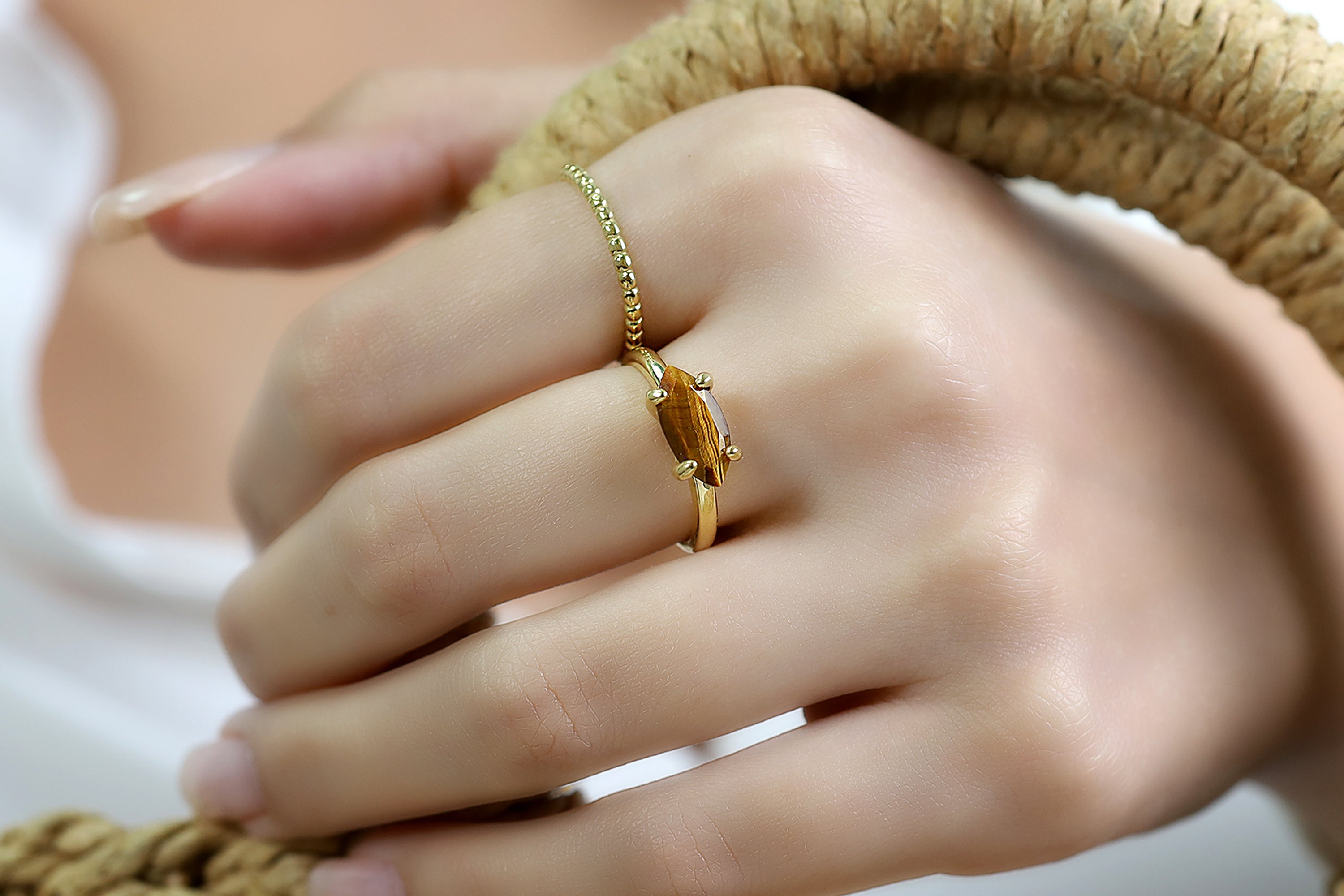 Tiger's Eye Sterling Silver Ring Rings Anemone Unique