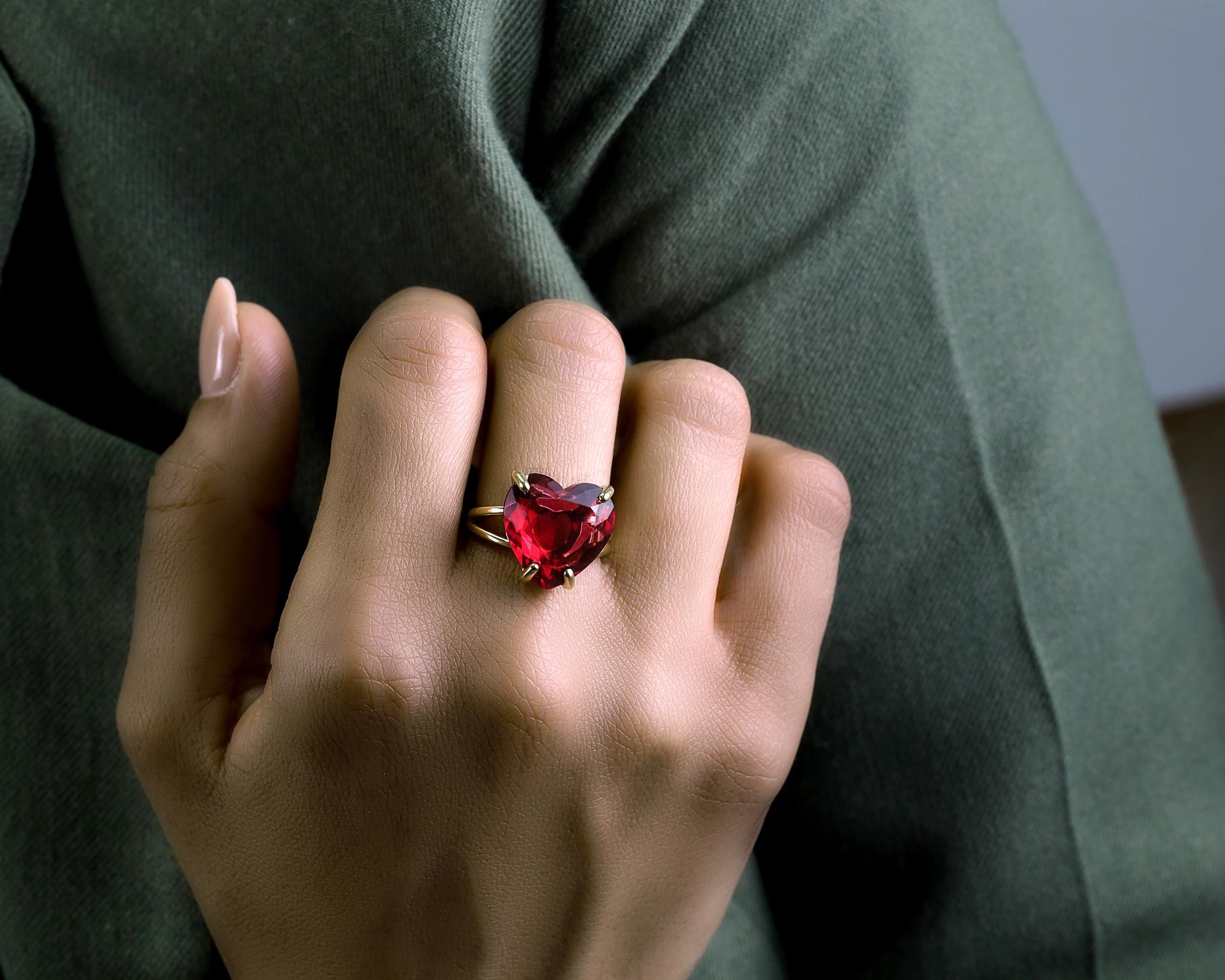 Pink Tourmaline Heart Cut Ring Anemone Jewelry