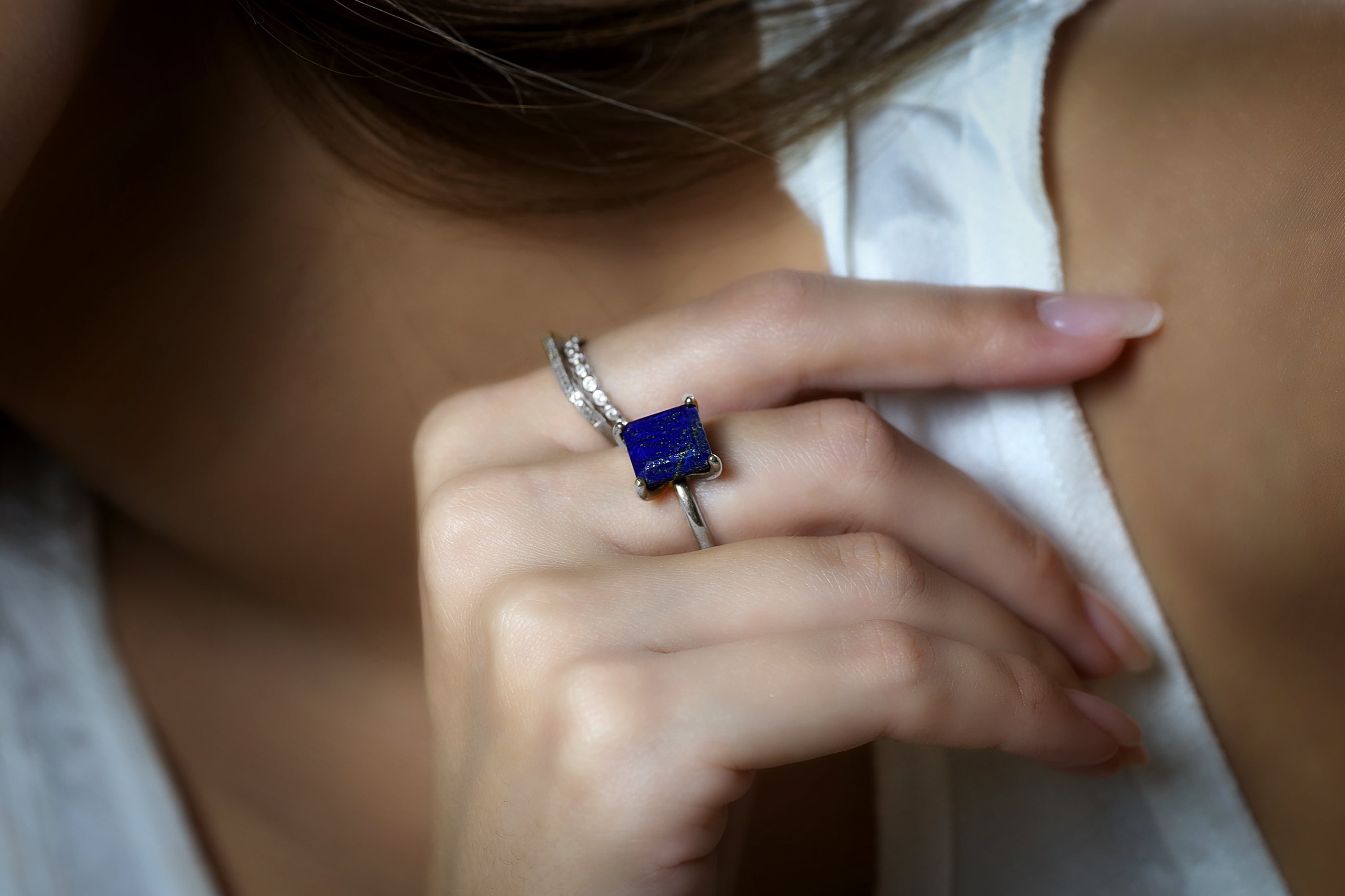 Enchanting Lapis Lazuli in 925 Sterling Silver Rings Anemone Unique