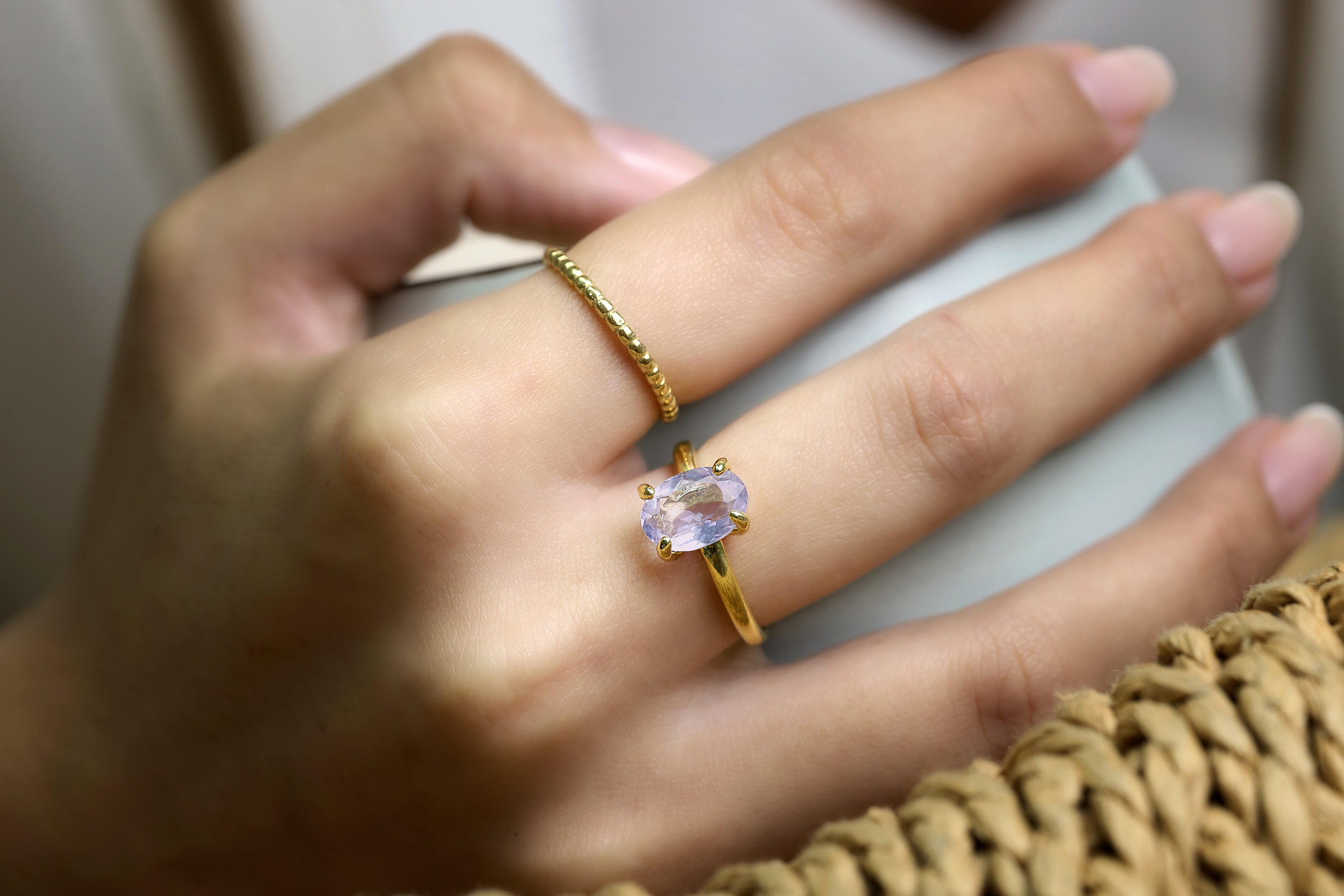 Solitaire Tanzanite Gold Oval Gemstone Ring Rings Anemone Unique