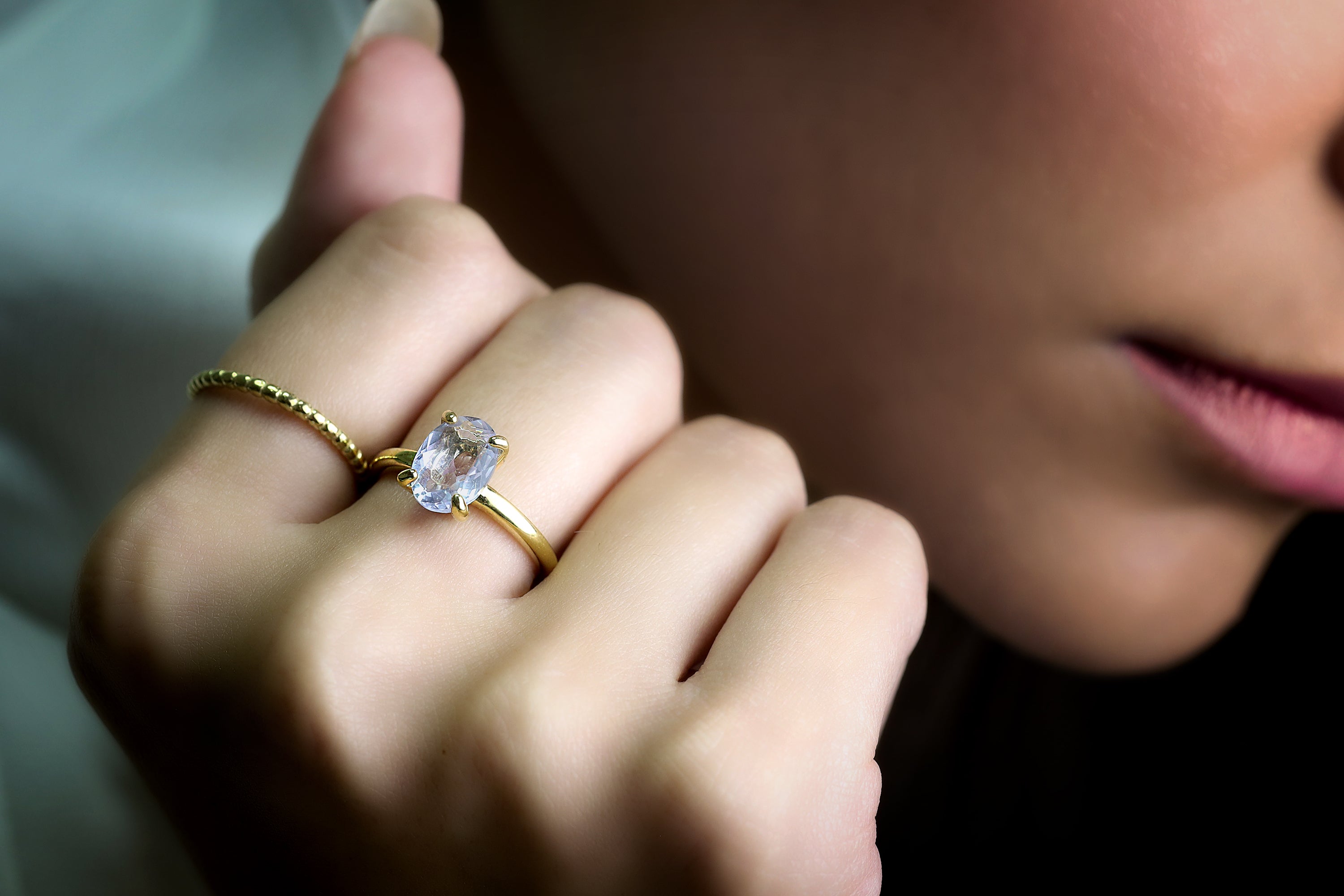 Tanzanite Sterling Silver Oval Solitaire Ring Rings Anemone Unique