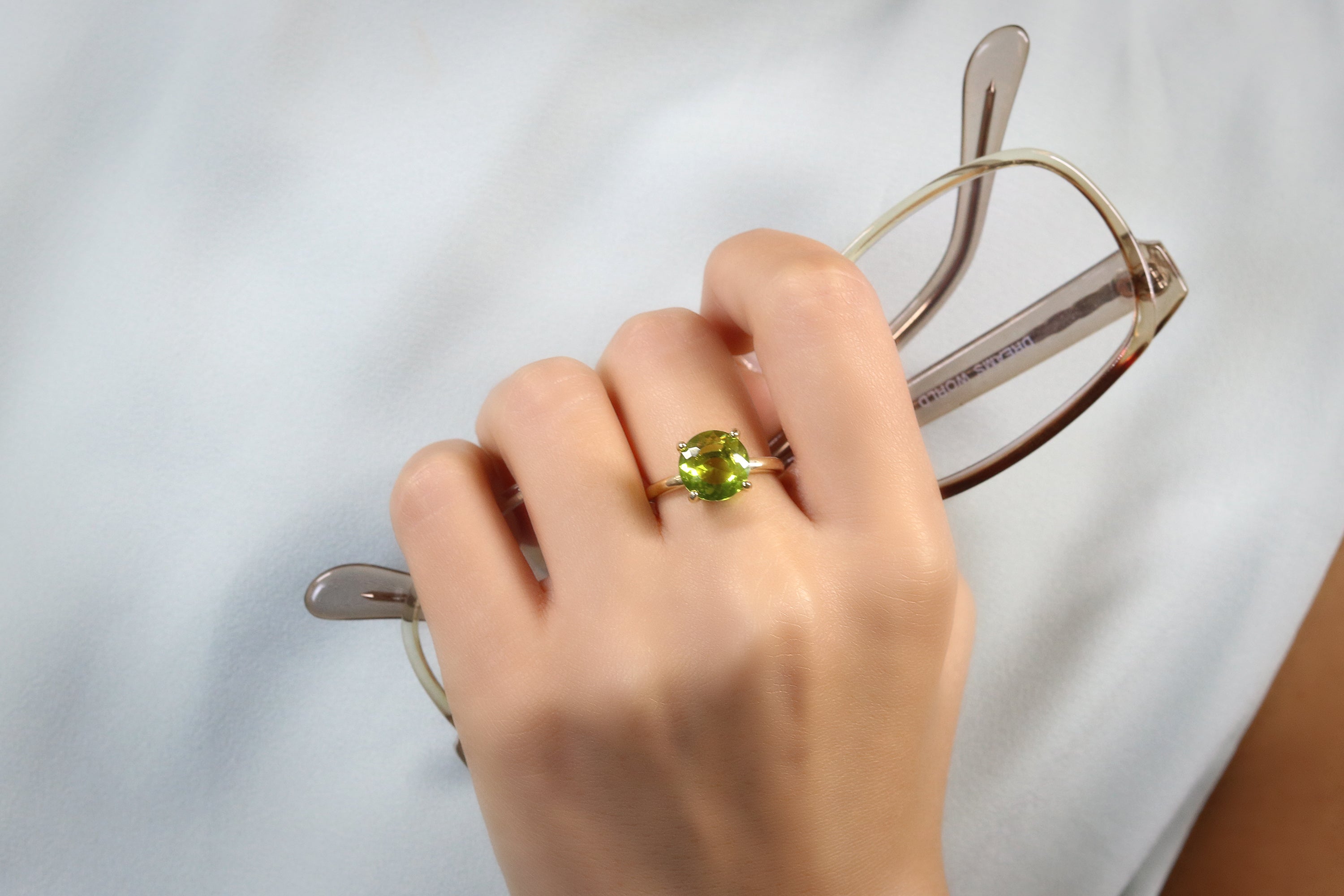 10mm Peridot 925 Silver Women Ring Rings Anemone Unique