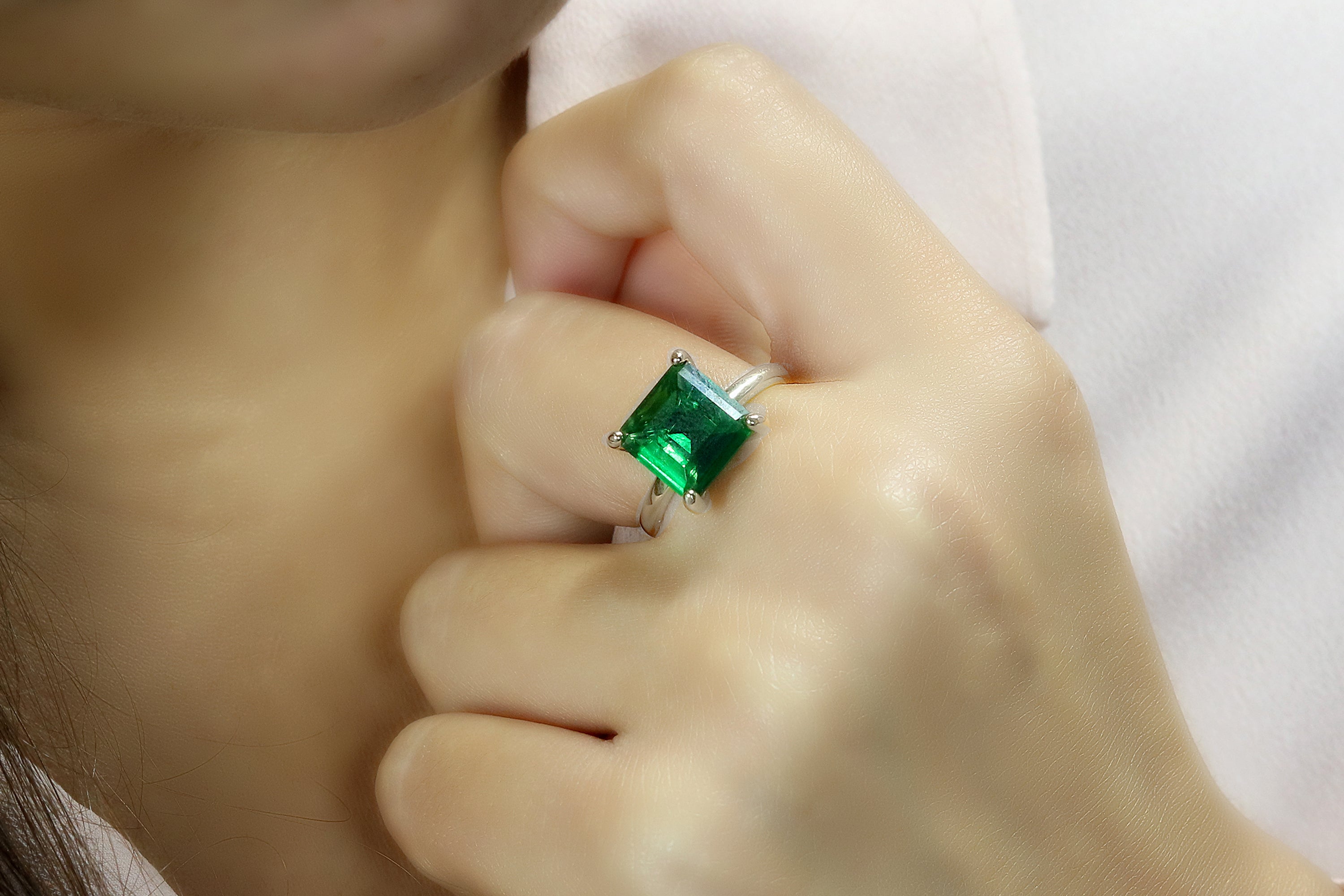Classy Gold Emerald Ring Rings Anemone Unique