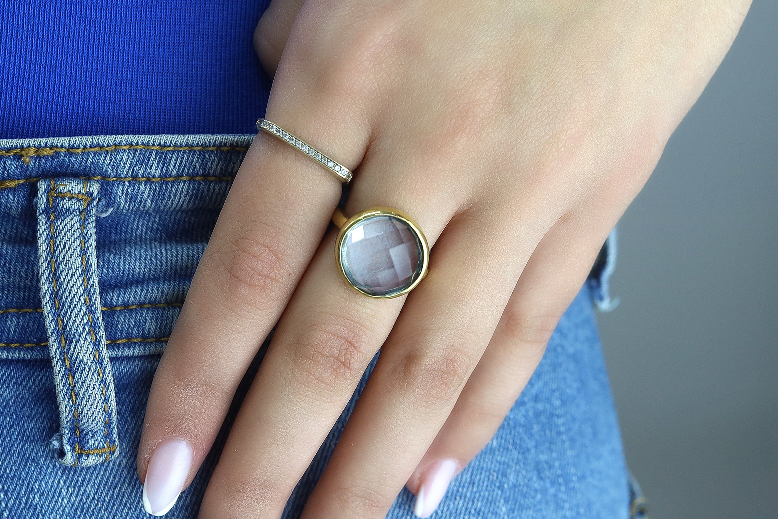 Tanzanite Gemstone Bezel Set Round Gold Filled Ring Rings Anemone Limited