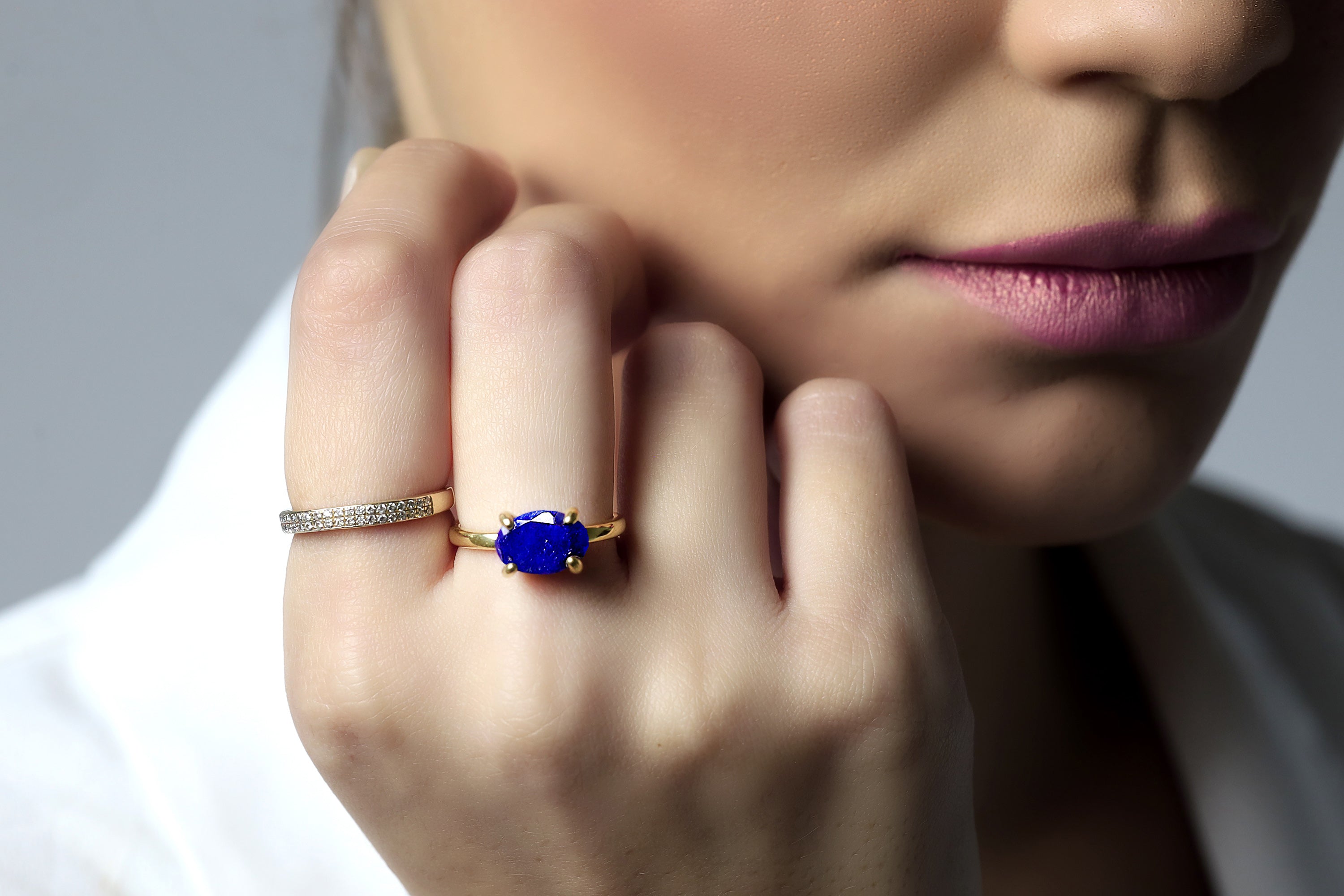 Handmade 18k Gold Lapis Lazuli Ring Rings Anemone Unique