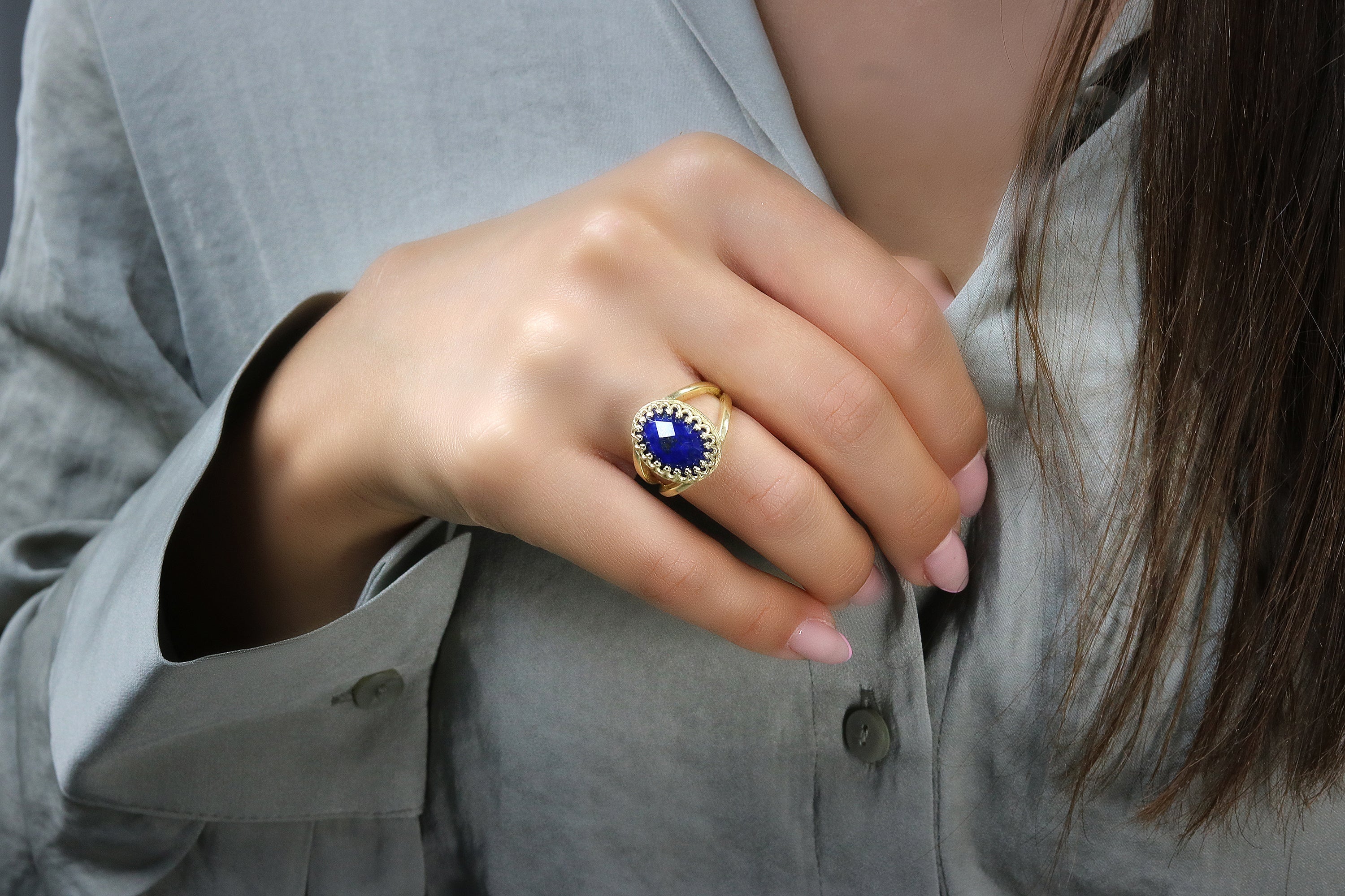 Blue Lapis Lazuli Oval Ring Rings Anemone Jewelry