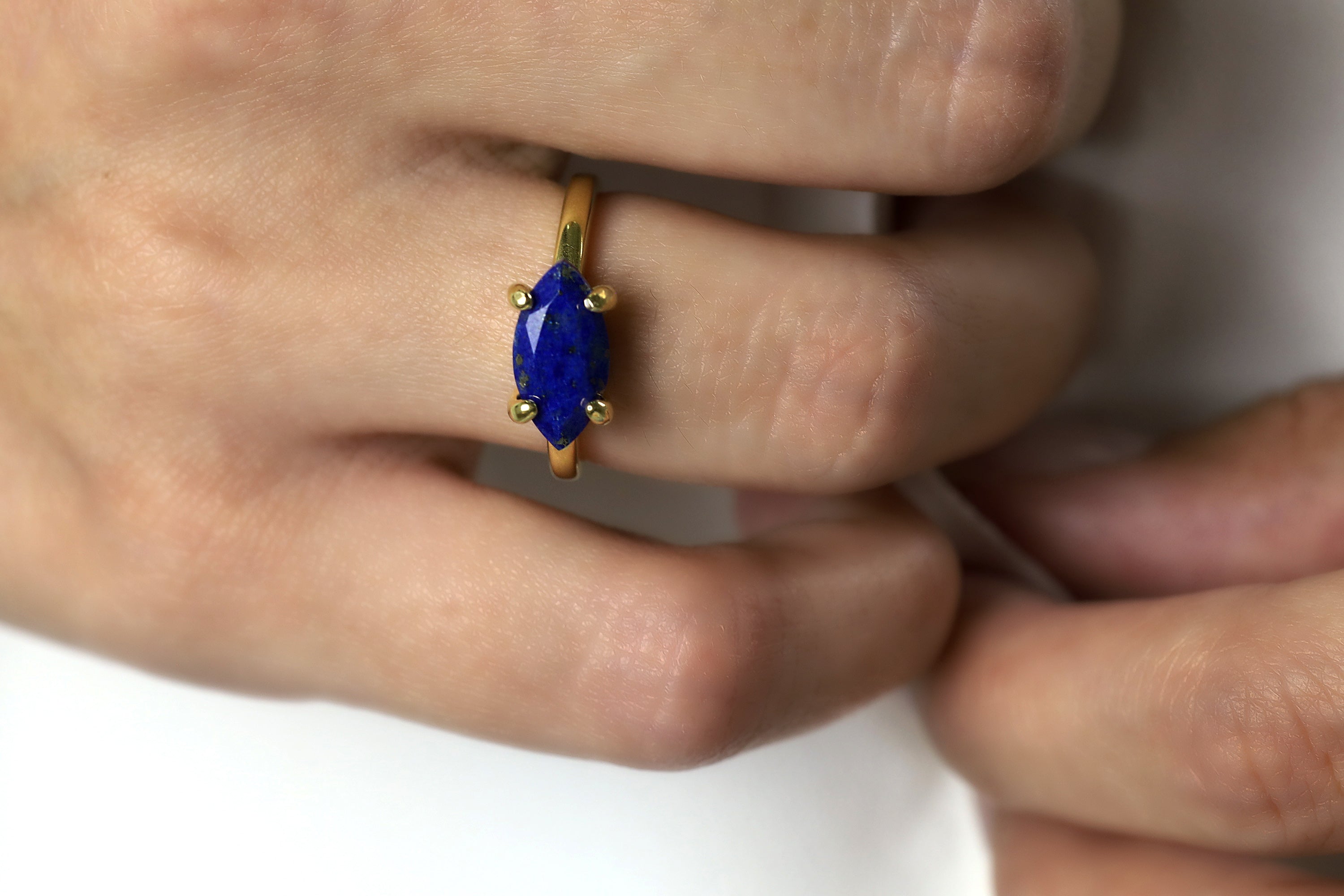 Vivid Lapis Lazuli Gold Filled Ring Rings Anemone Unique
