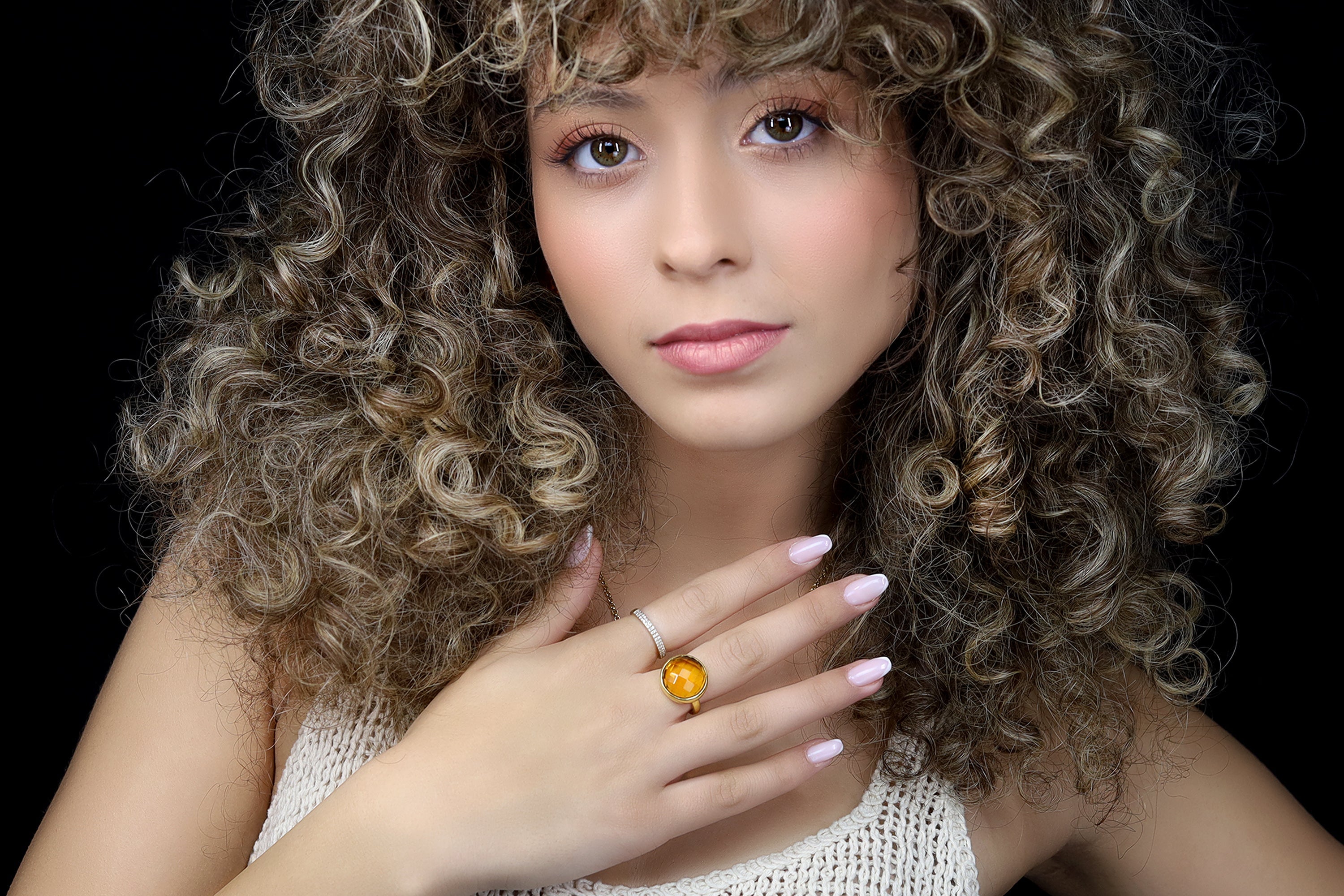 925 Sterling Silver Citrine Statement Bezel Set Ring Rings Anemone Limited