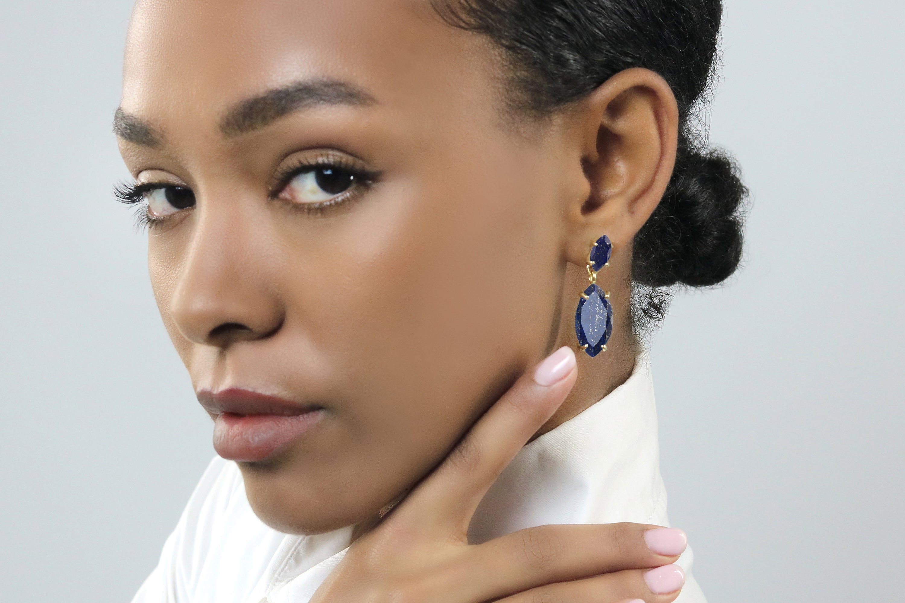 Glamorous Lapis Lazuli Gold Earrings Earrings Anemone Jewelry