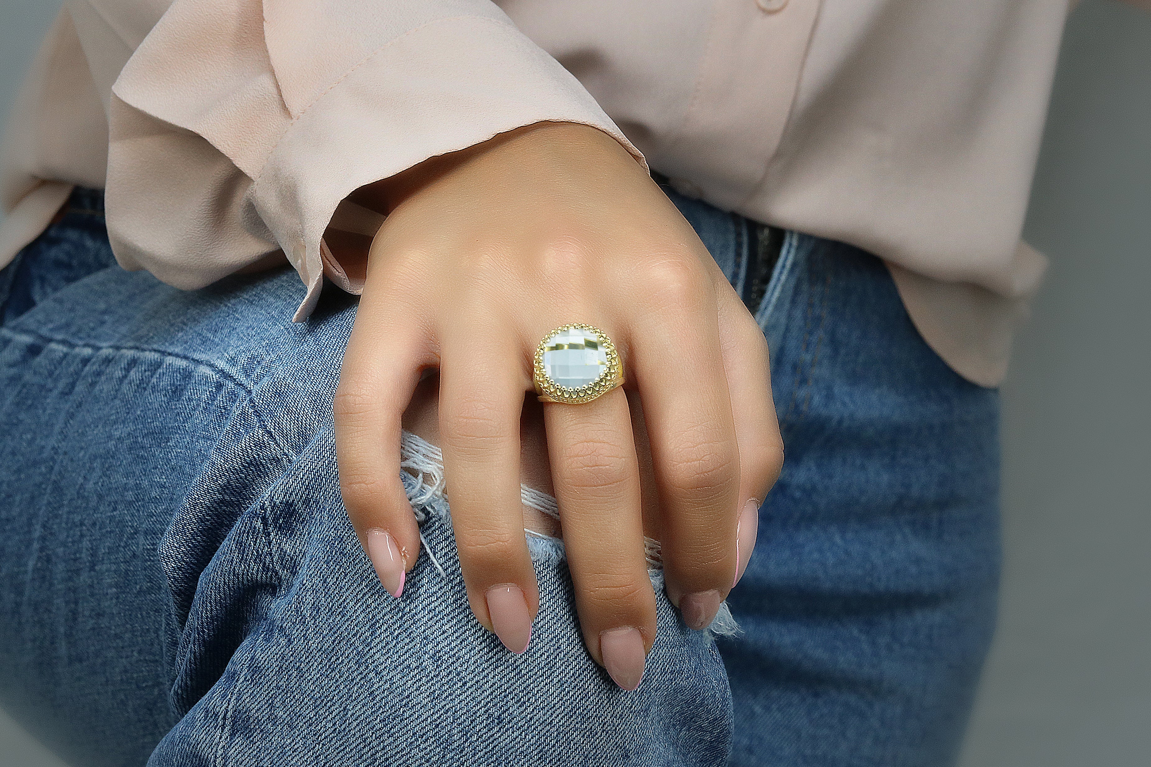 Blue Topaz Sterling Silver Ring Rings Anemone Jewelry