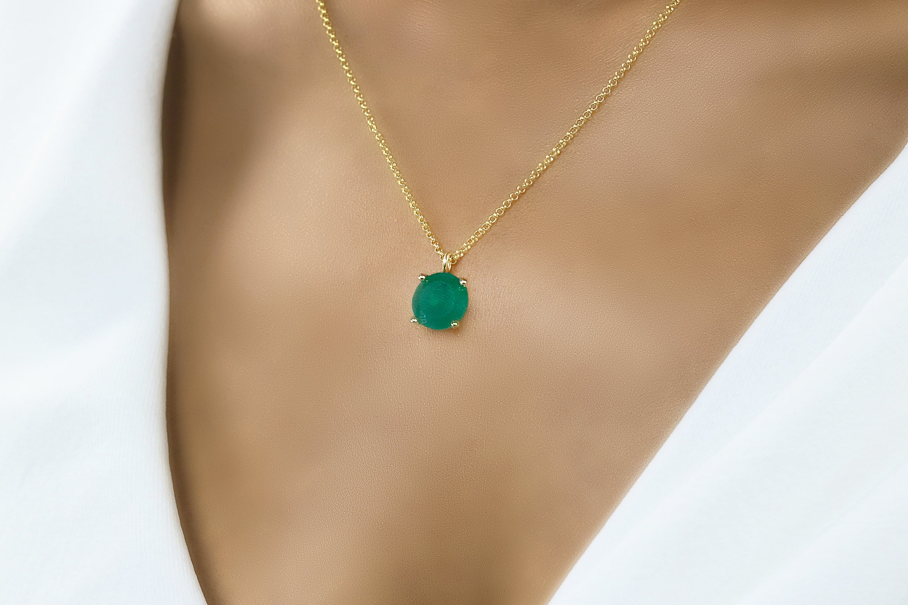 Solitaire Pendant Onyx Gold Filled Necklace necklaces Anemone Unique