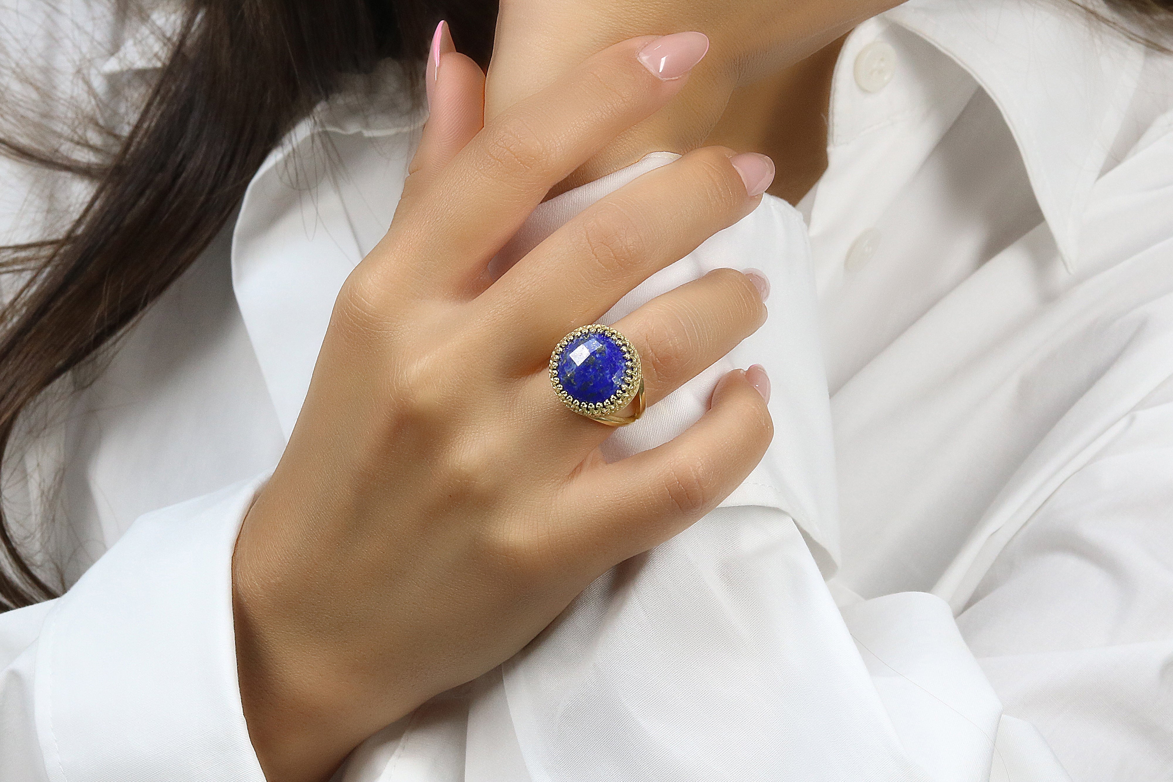 Lapis Lazuli in 14k Gold-filled Ring Band Rings Anemone Jewelry