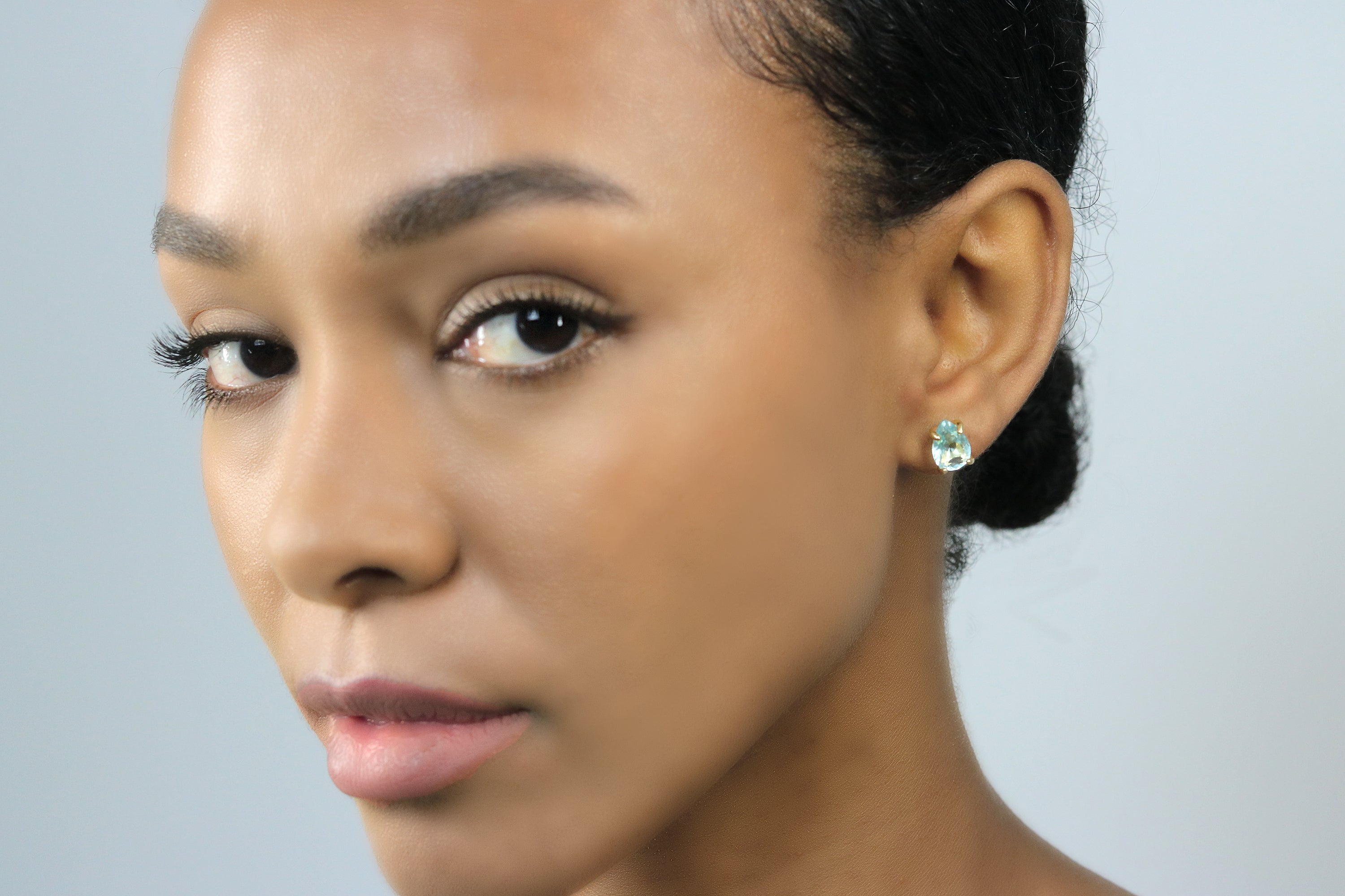 Dainty Topaz Gold Earrings Earrings Anemone Unique