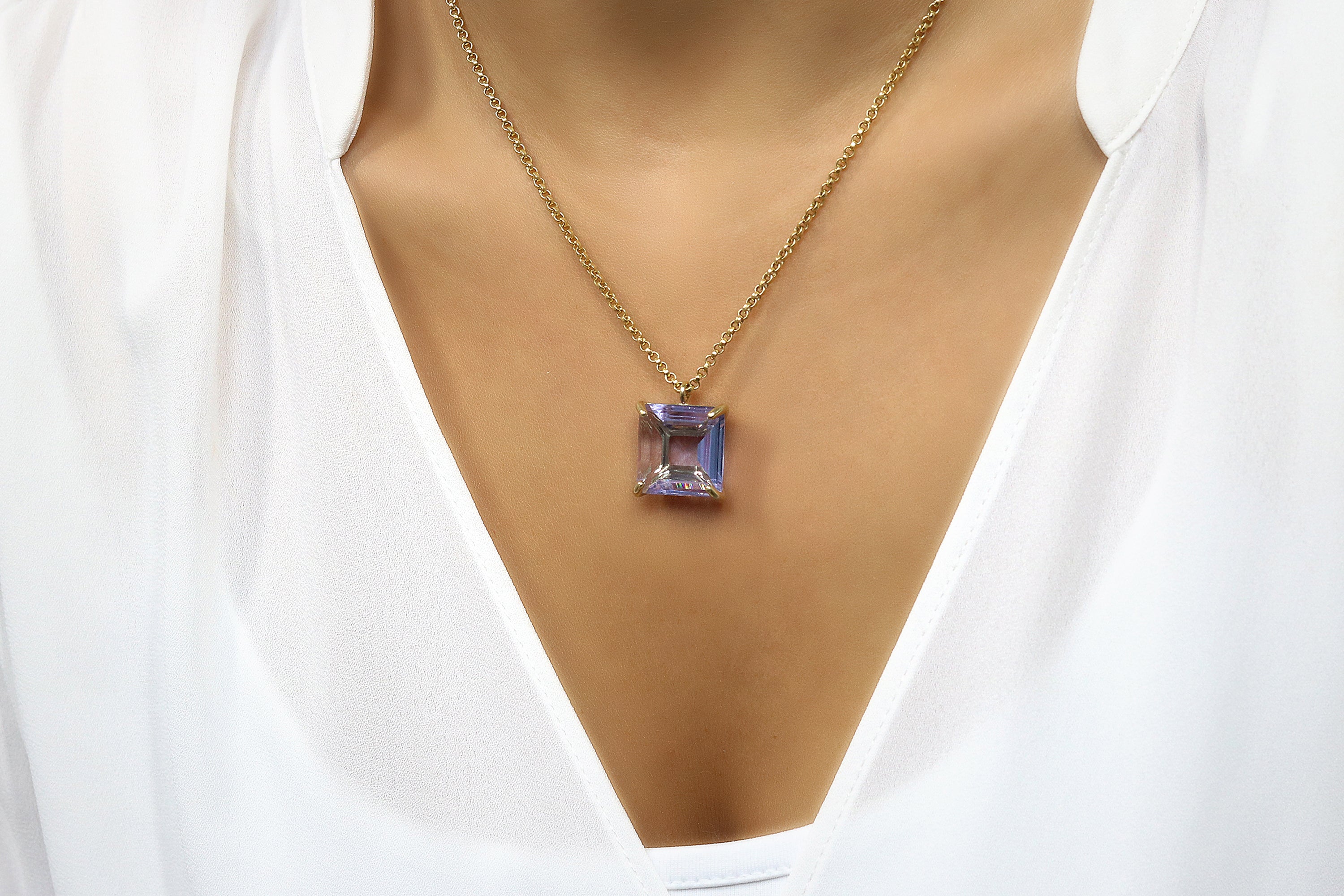Chunky Tanzanite Jewelry Gold Necklace necklaces Anemone Jewelry