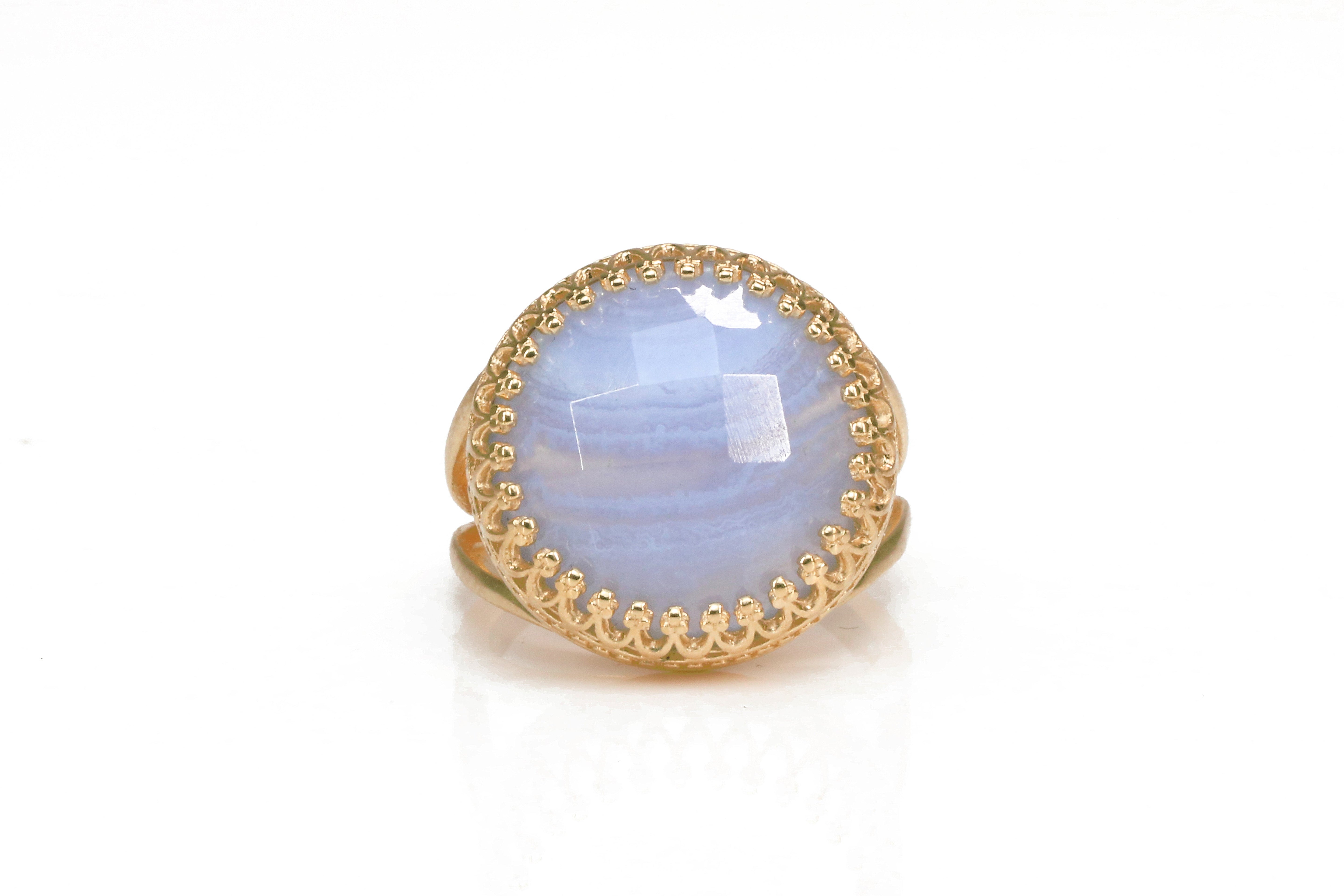 Adorable Lace Agate in 14K Rose Gold Ring Rings Anemone Jewelry