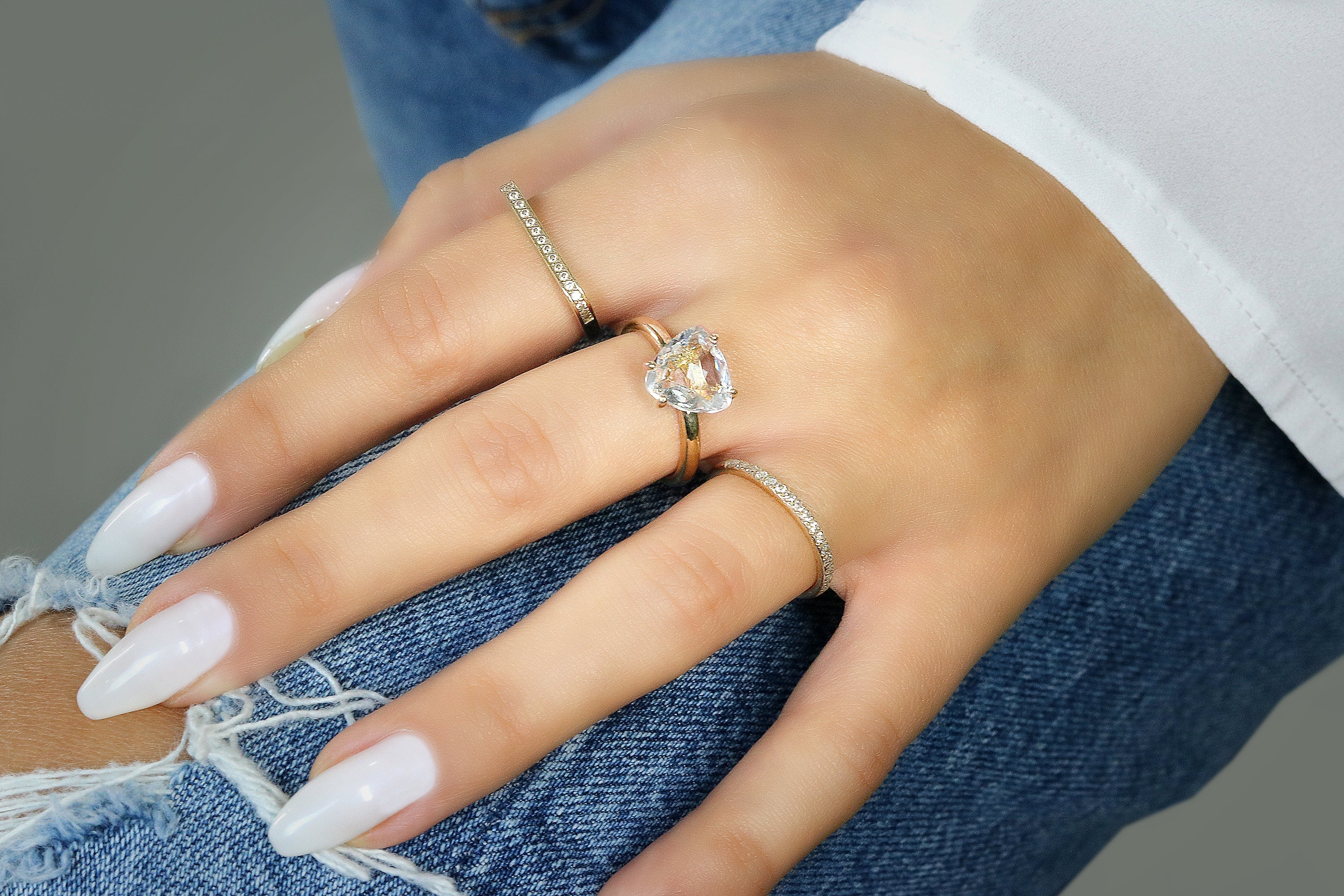 Classic Handmade Clear Quartz Ring in Sterling Silver Rings Anemone Unique