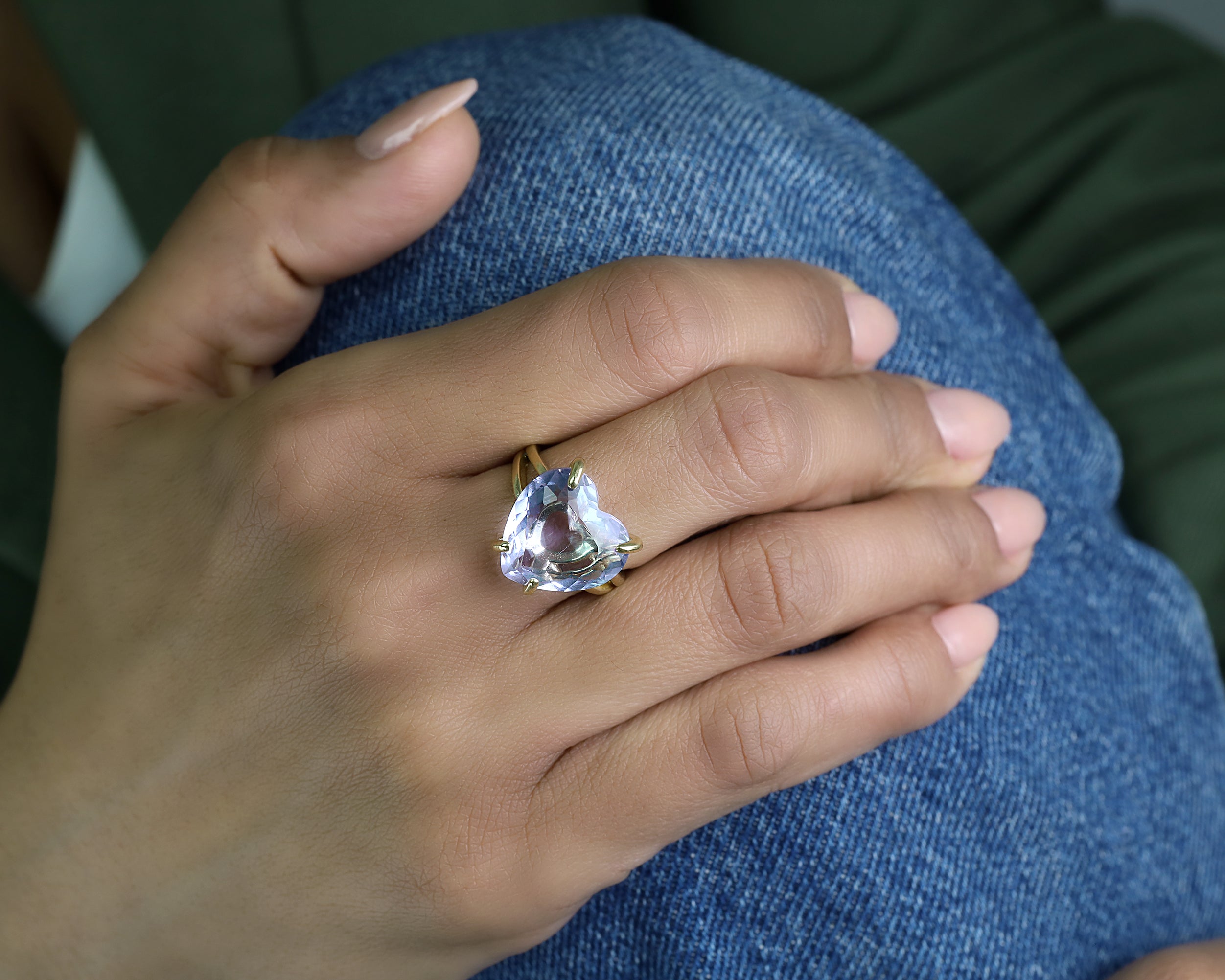 Big Tanzanite Heart Ring Rings Anemone Jewelry