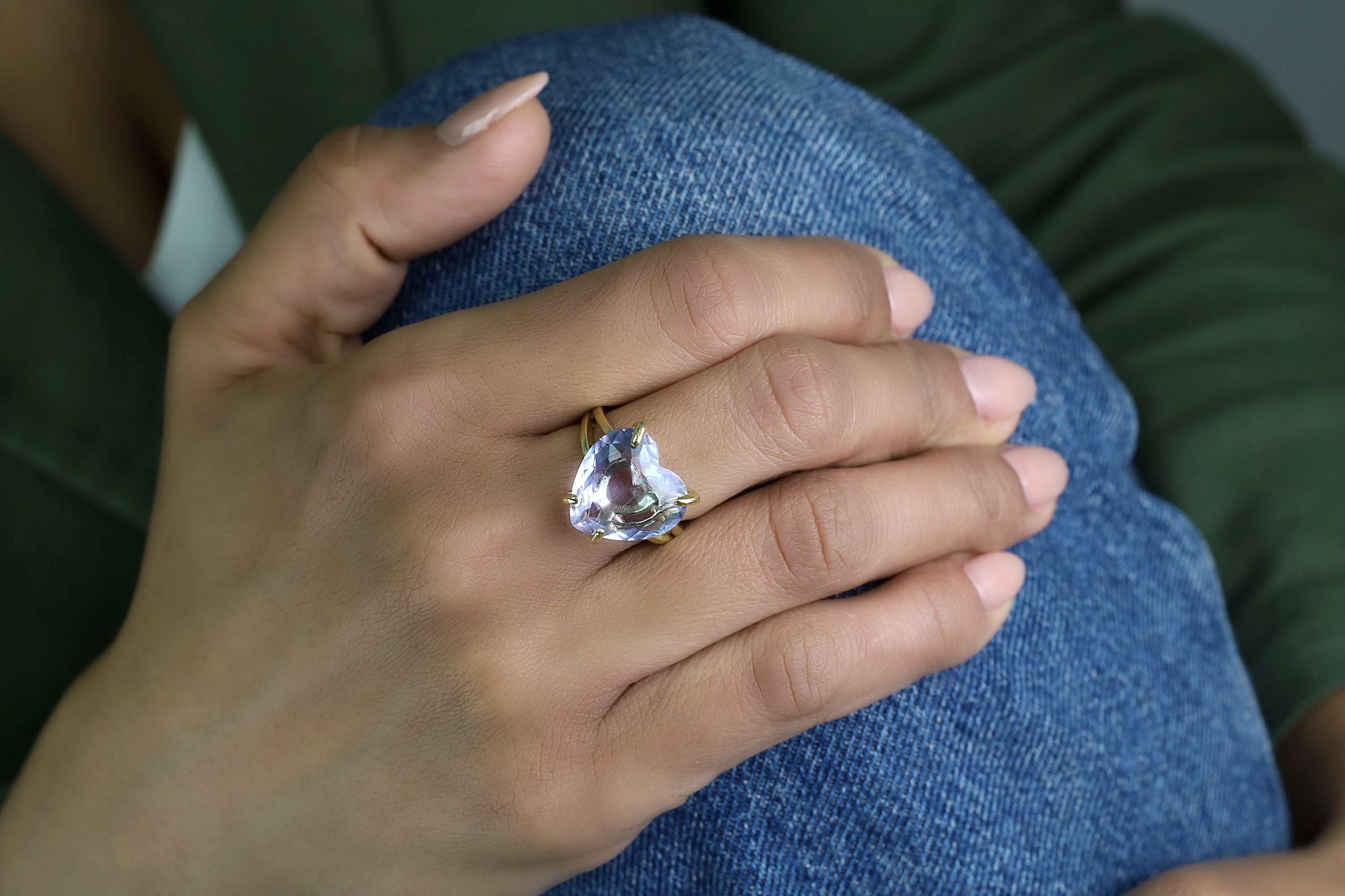 Big Tanzanite Heart Ring Rings Anemone Jewelry