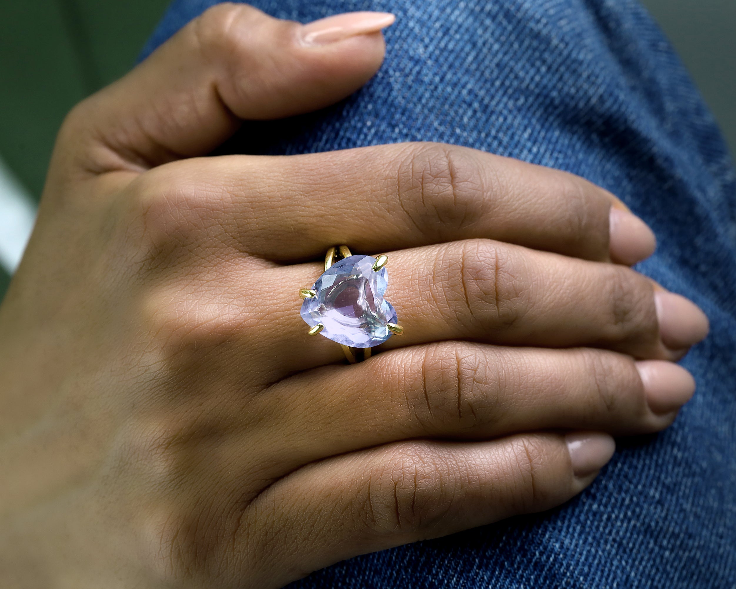 Big Tanzanite Heart Ring Rings Anemone Jewelry