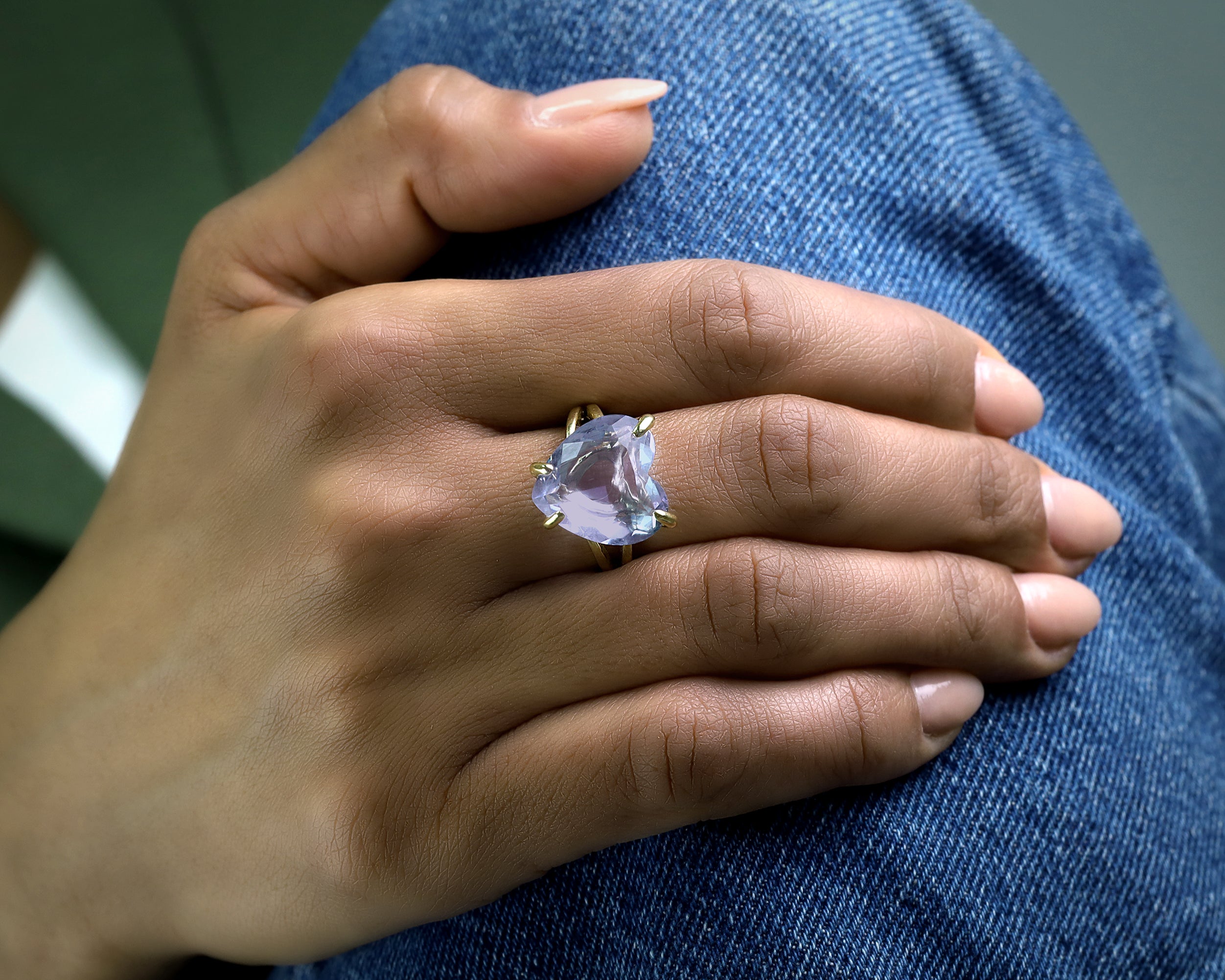 Big Tanzanite Heart Ring Rings Anemone Jewelry