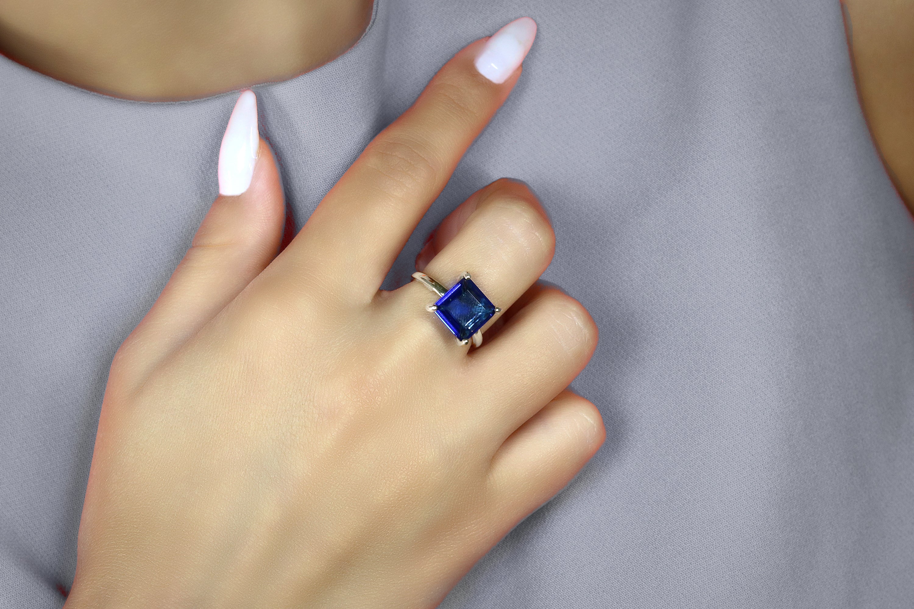 Yellow Gold Solitaire Sapphire Ring Rings Anemone Unique