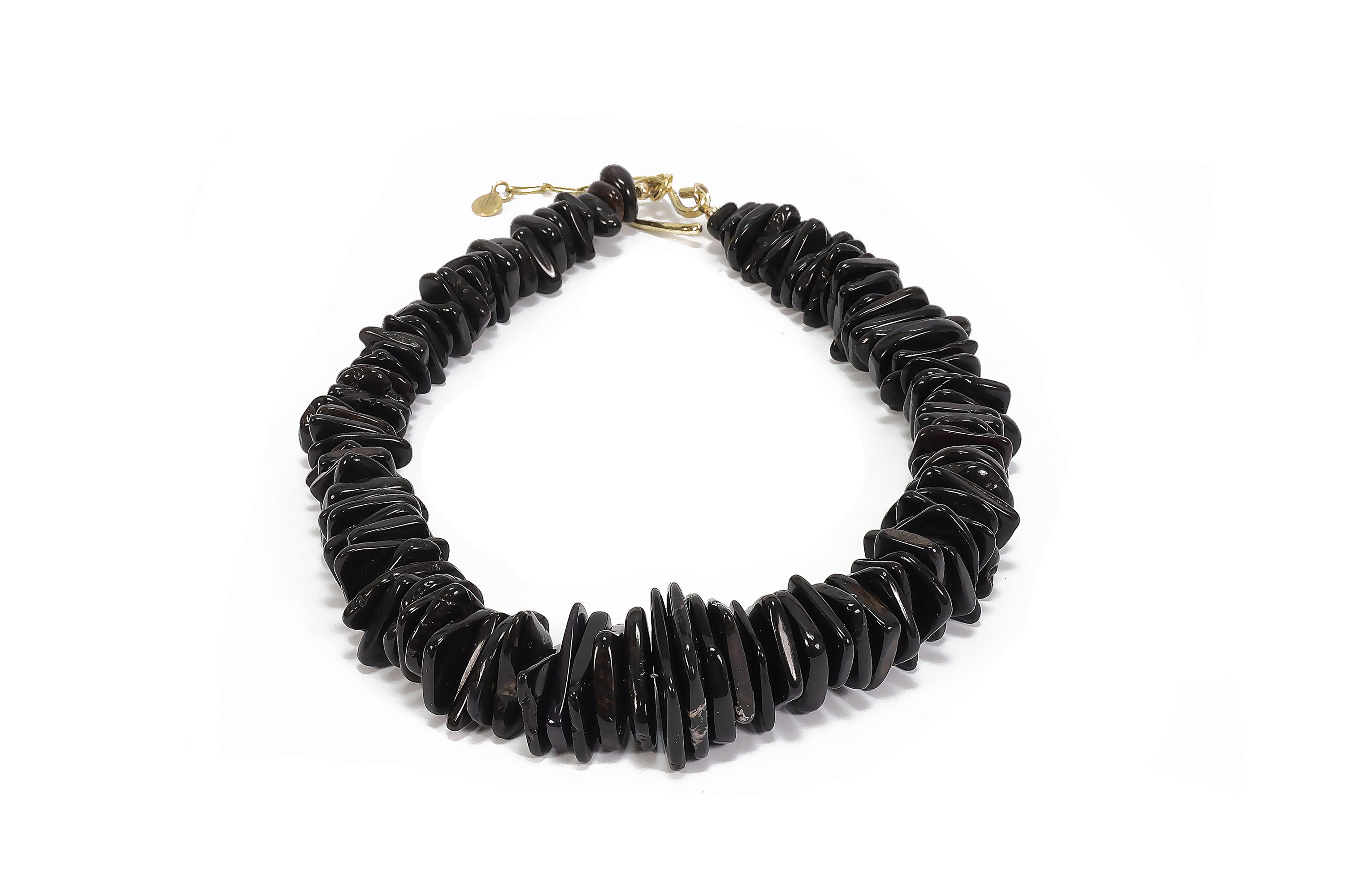 Black Onyx Slices Statement Extra Large Gemstone Necklace necklaces Anemone Jewelry