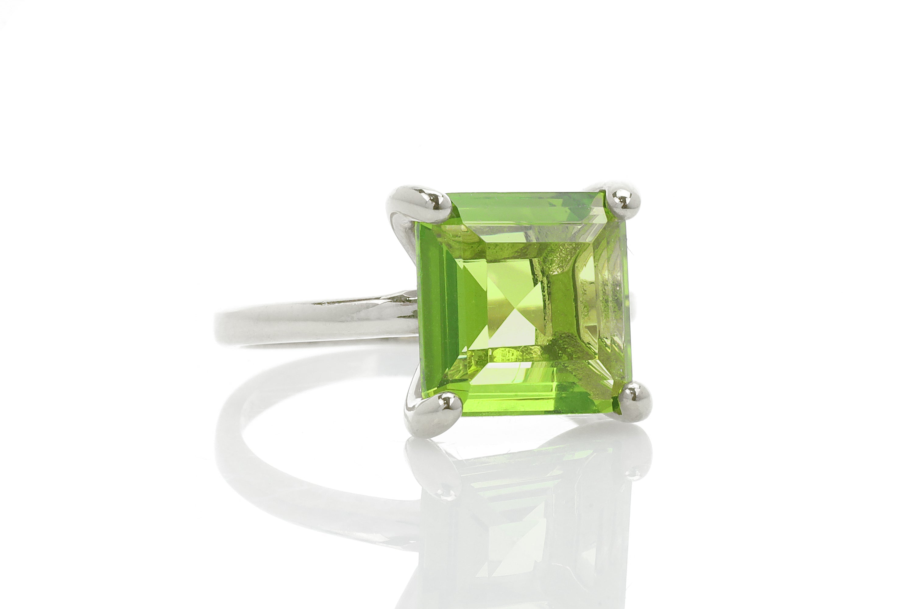 Stunning Peridot Ring in Sterling Silver Rings Anemone Unique