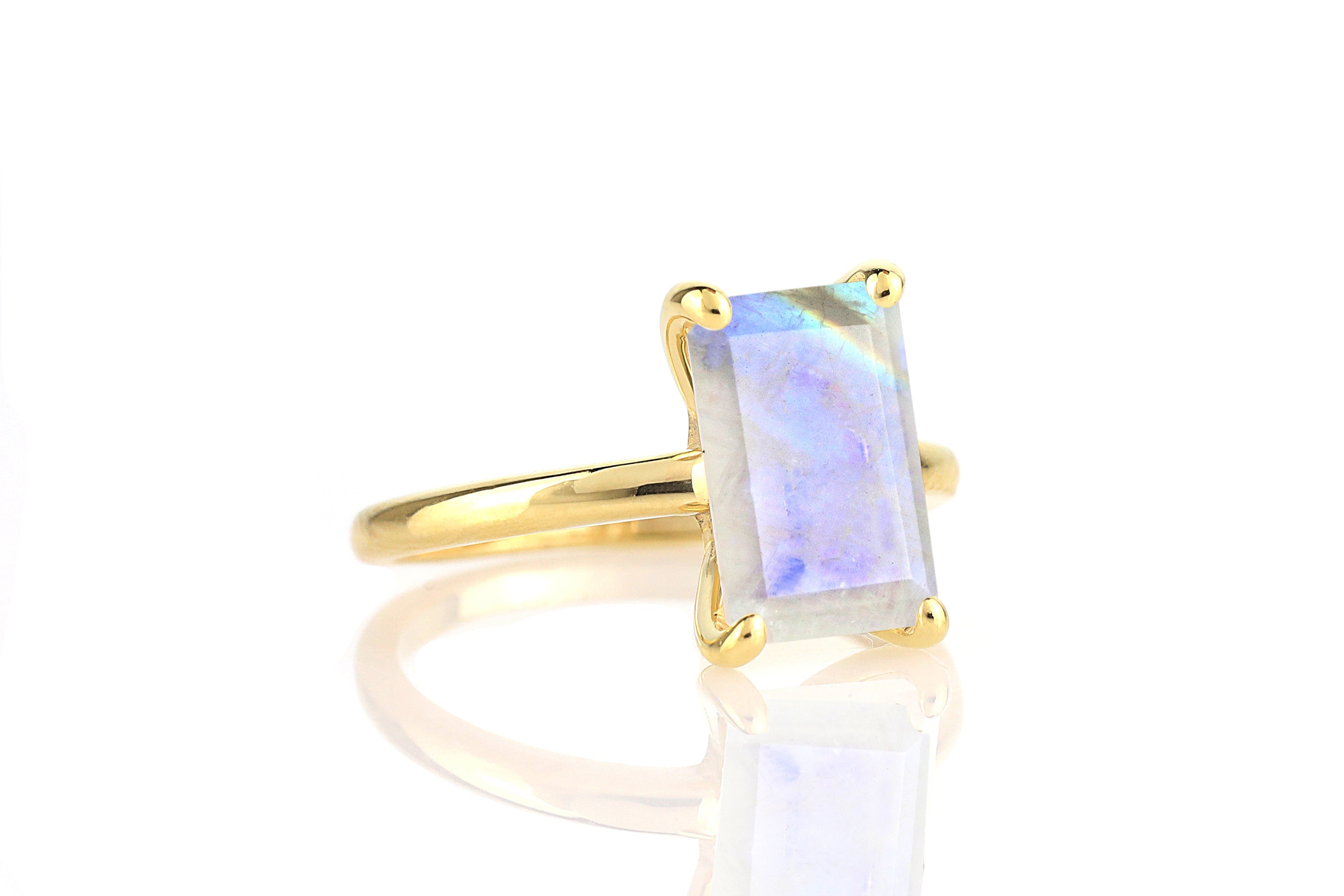 Women's Moonstone Rings in 14k Gold Rings Anemone Unique