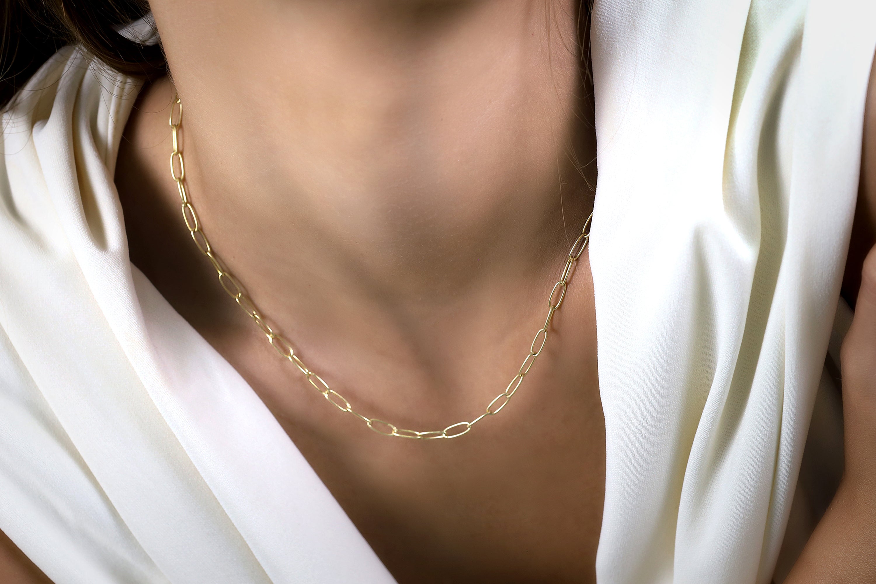 Gold Filled Oval Link Chain Necklace necklaces Anemone Jewelry