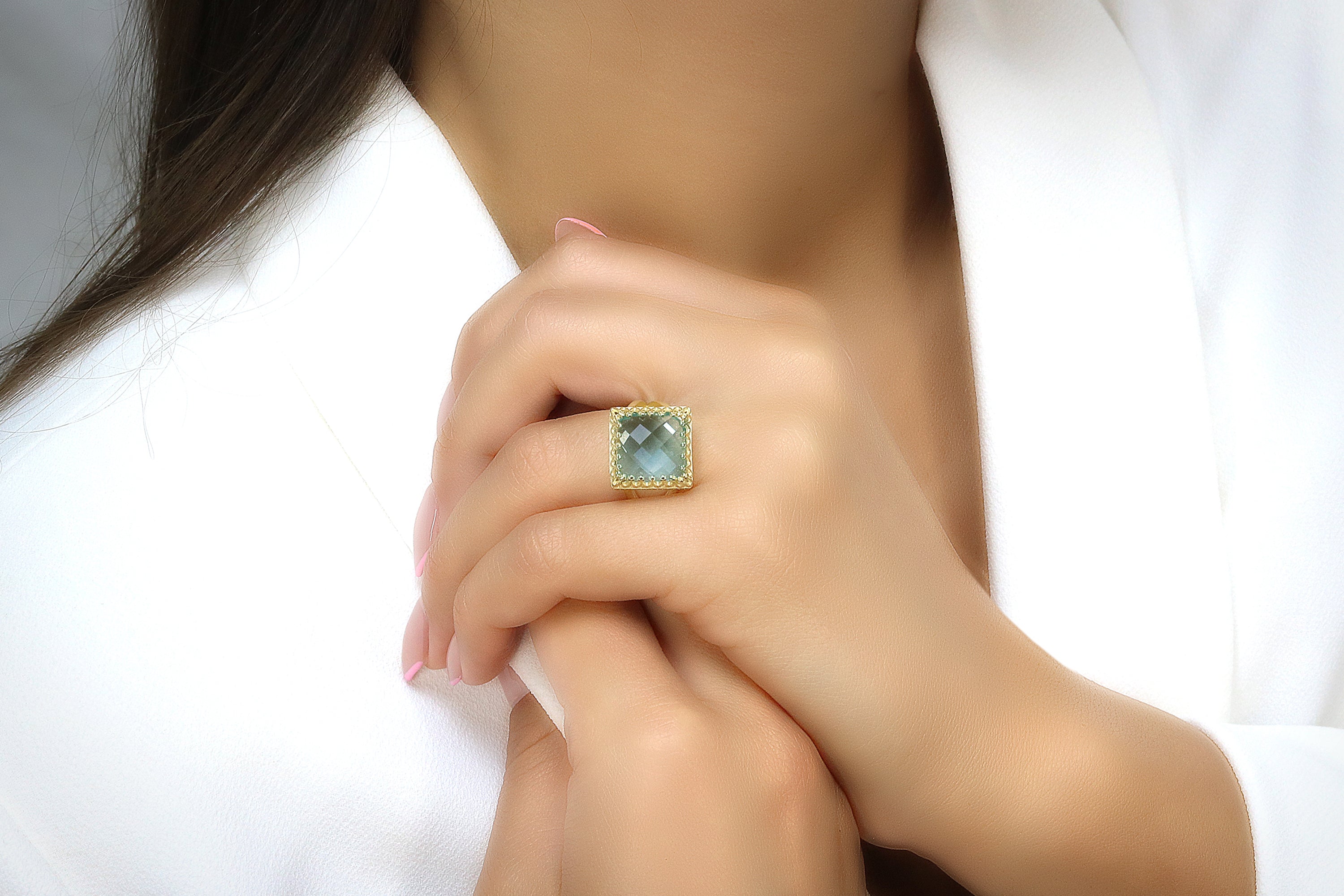 Stunning Blue Topaz in 925 Sterling Silver Rings Anemone Jewelry