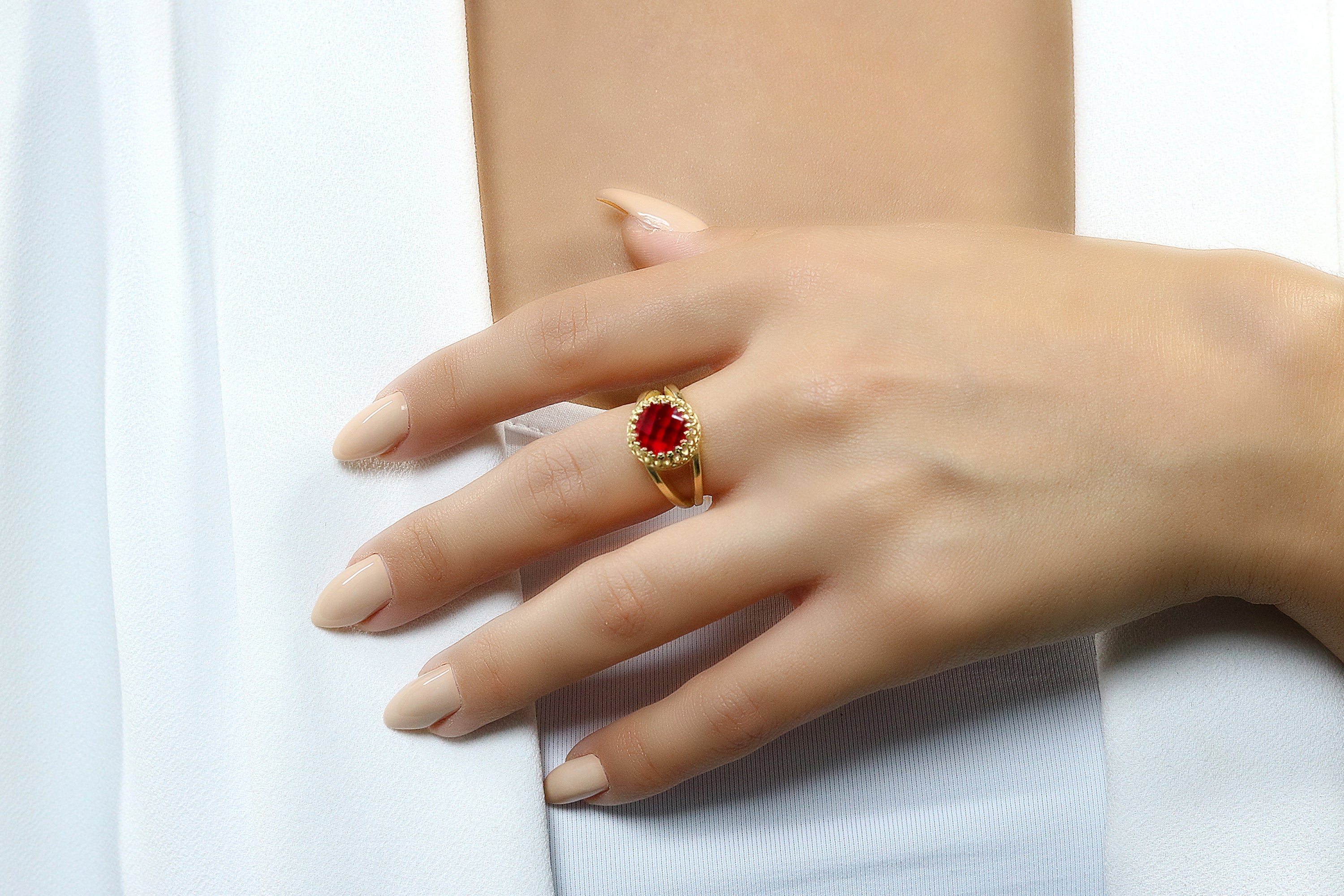 July Birthstone Ruby Jewelry Ring in Gold Rings Anemone Jewelry