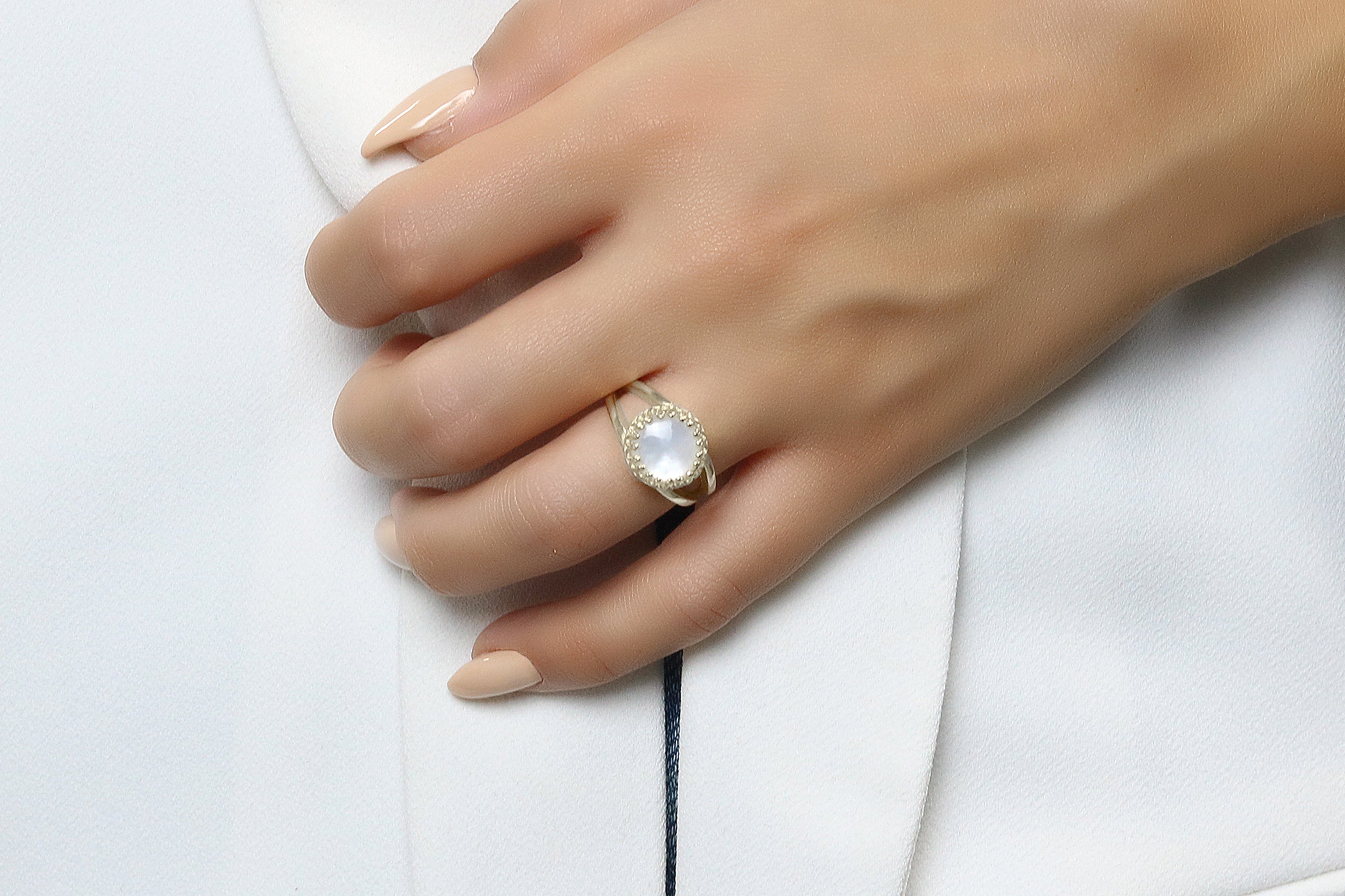 Intricate Mother of Pearl Sterling Silver Rings Rings Anemone Jewelry