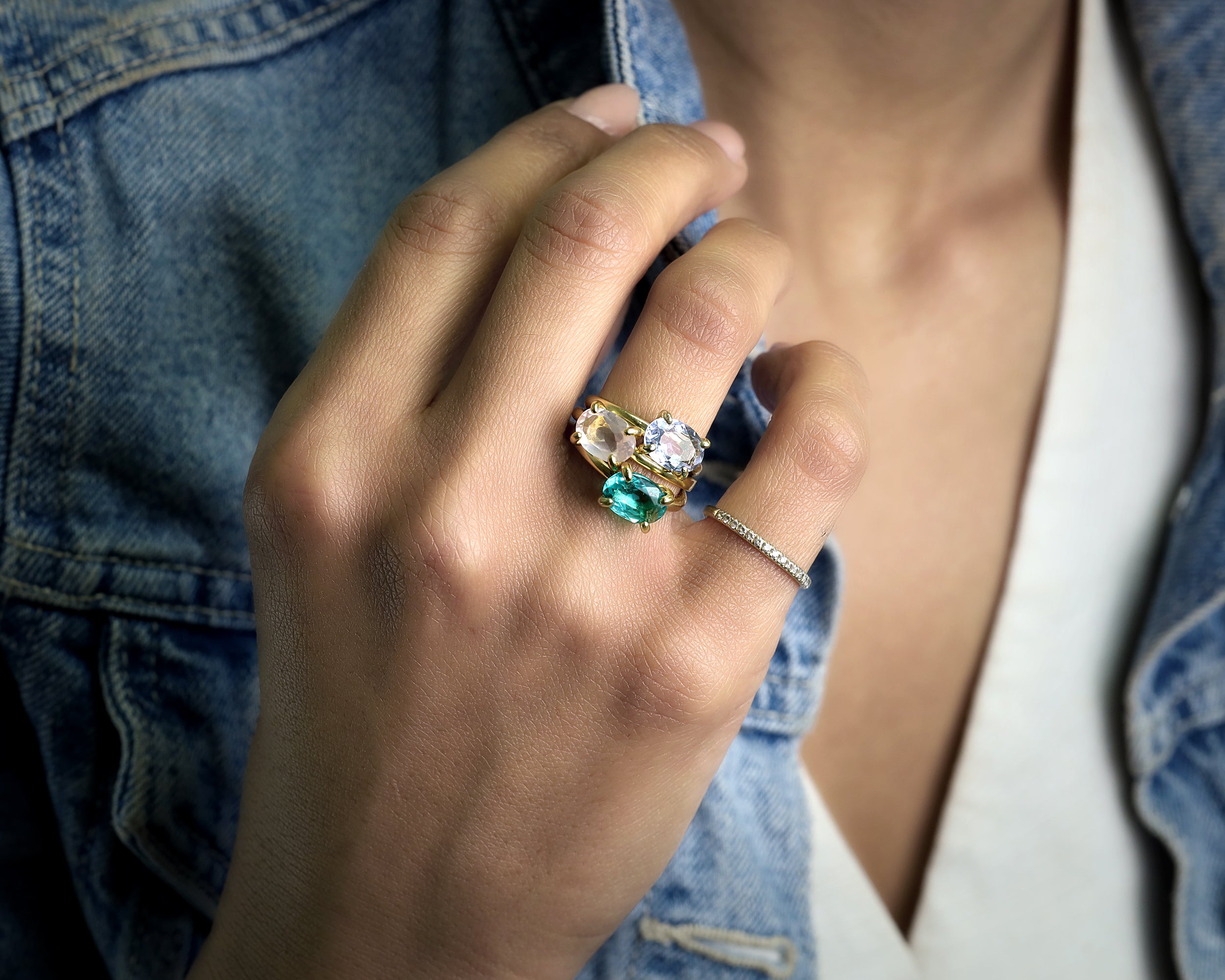 Blue Tourmaline Oval Cut Gold Ring Rings Anemone Unique