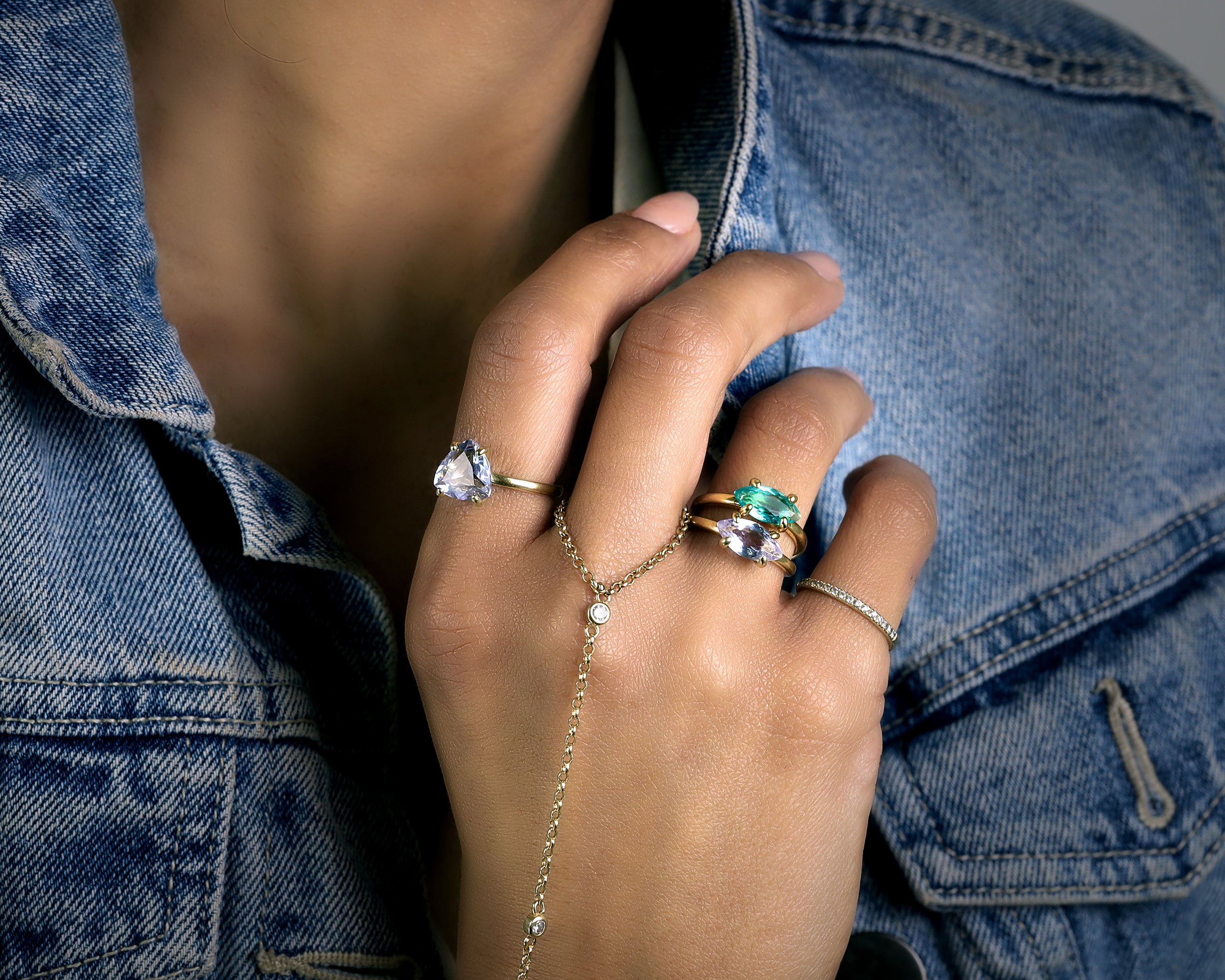 Blue Tourmaline Marquise Cut Ring Rings Anemone Unique