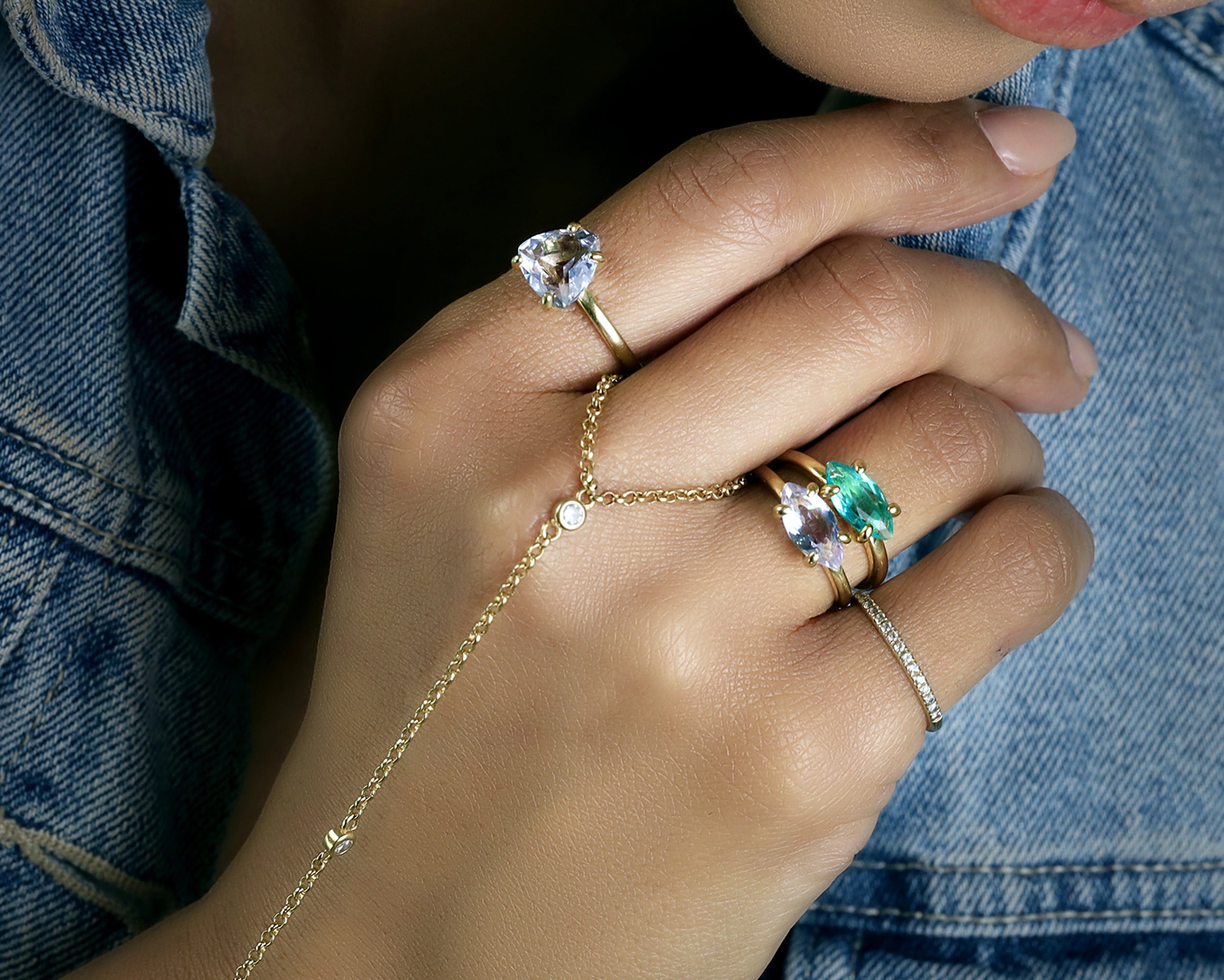 Blue Tourmaline Marquise Cut Ring Rings Anemone Unique
