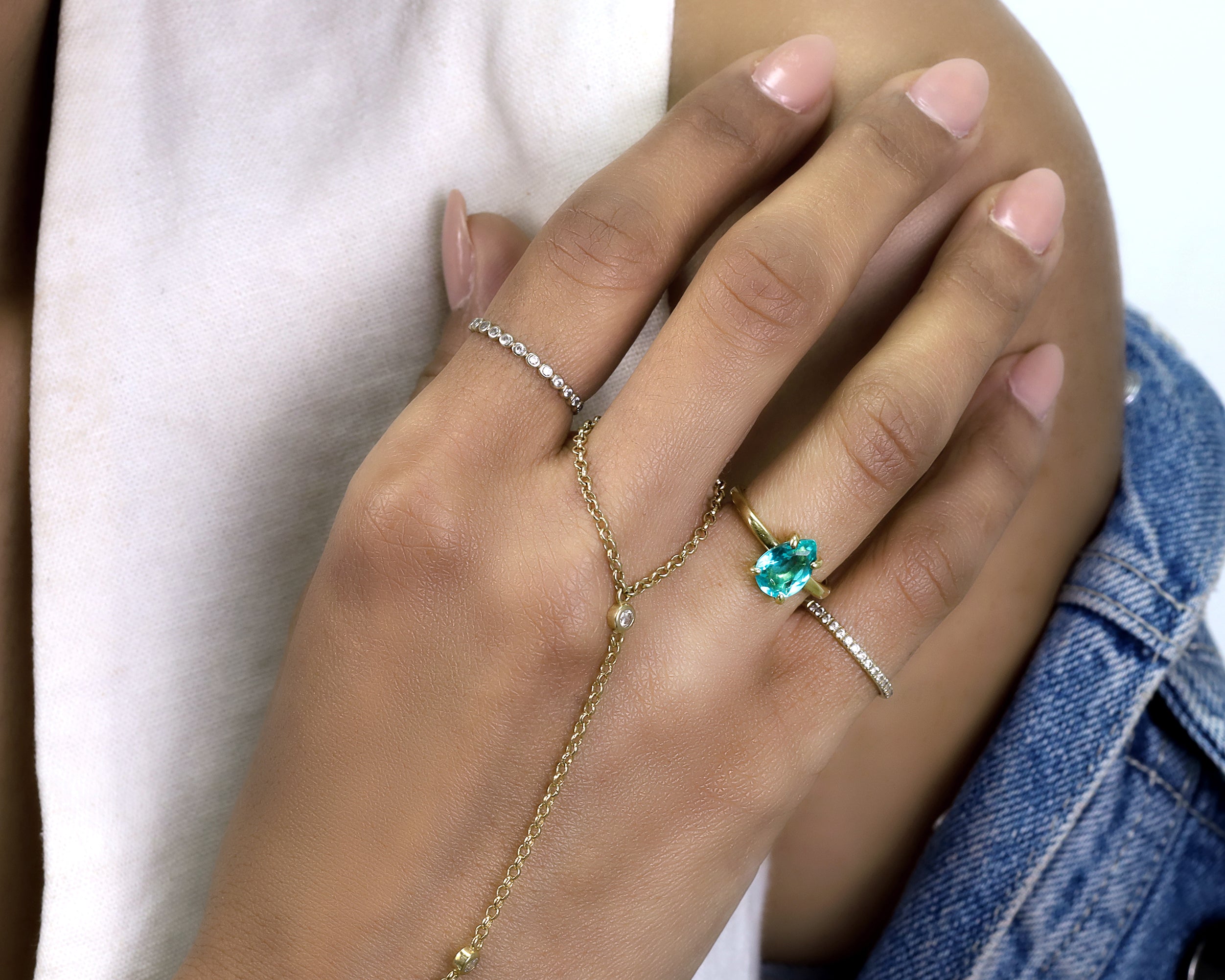 Blue Tourmaline Pear Cut Ring Rings Anemone Unique