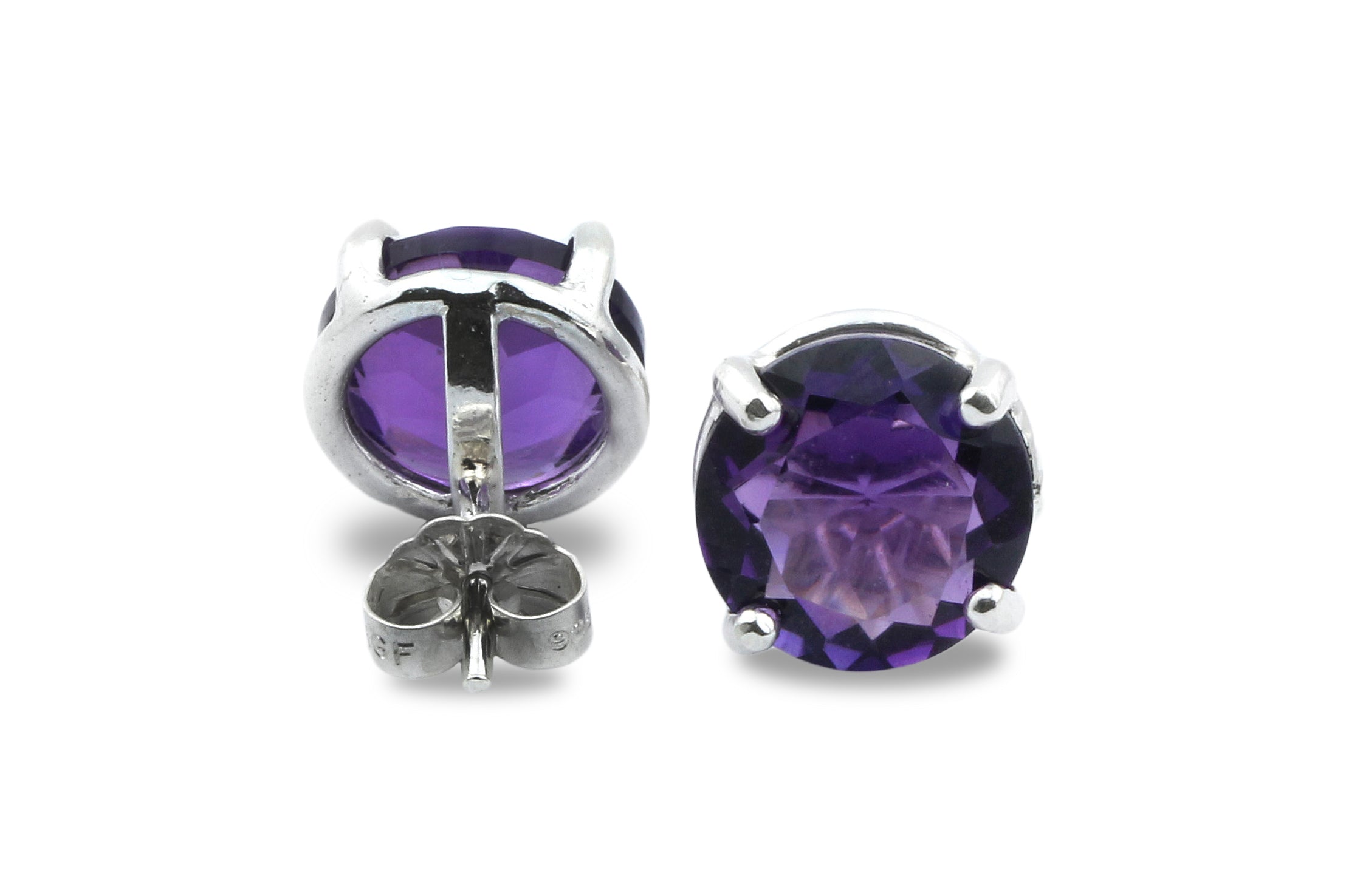 Elegant Amethyst Sterling Silver Stud Earrings Earrings Anemone Unique