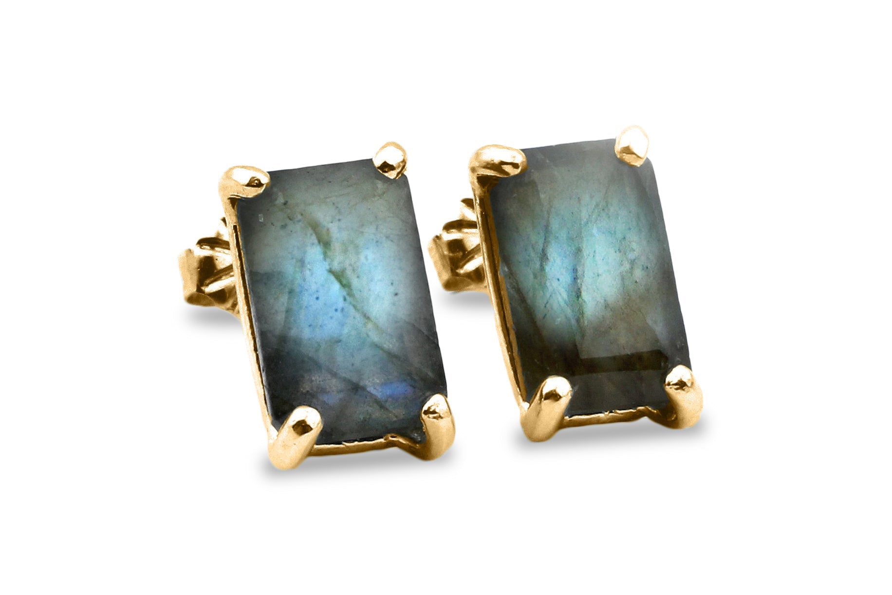 925 Sterling Silver Labradorite Earrings in Studs Earrings Anemone Unique