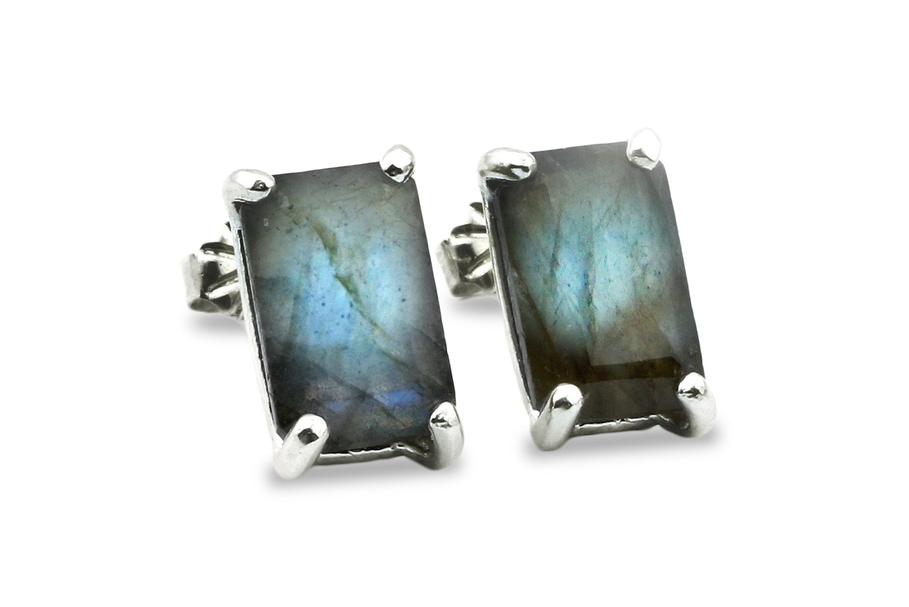 925 Sterling Silver Labradorite Earrings in Studs Earrings Anemone Unique