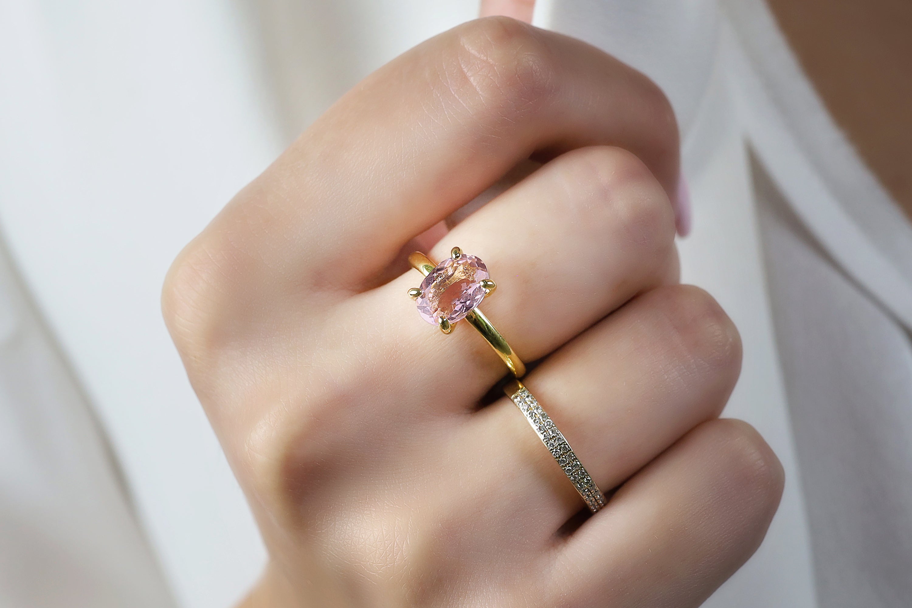Splendid Rose Quartz Gold Filled Ring Rings Anemone Unique