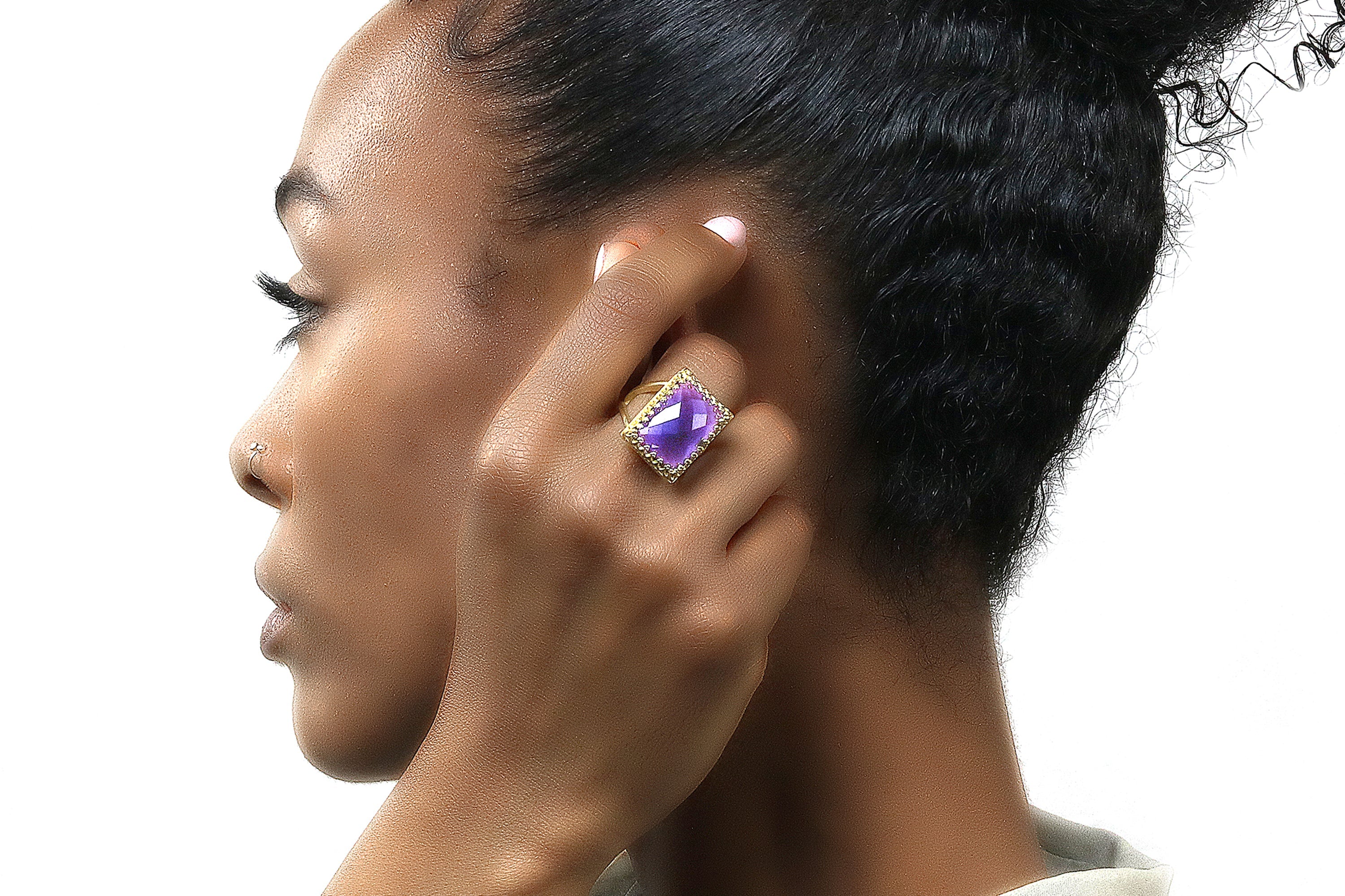 Amethyst Ring with 14k Gold-filled Band Rings Anemone Jewelry