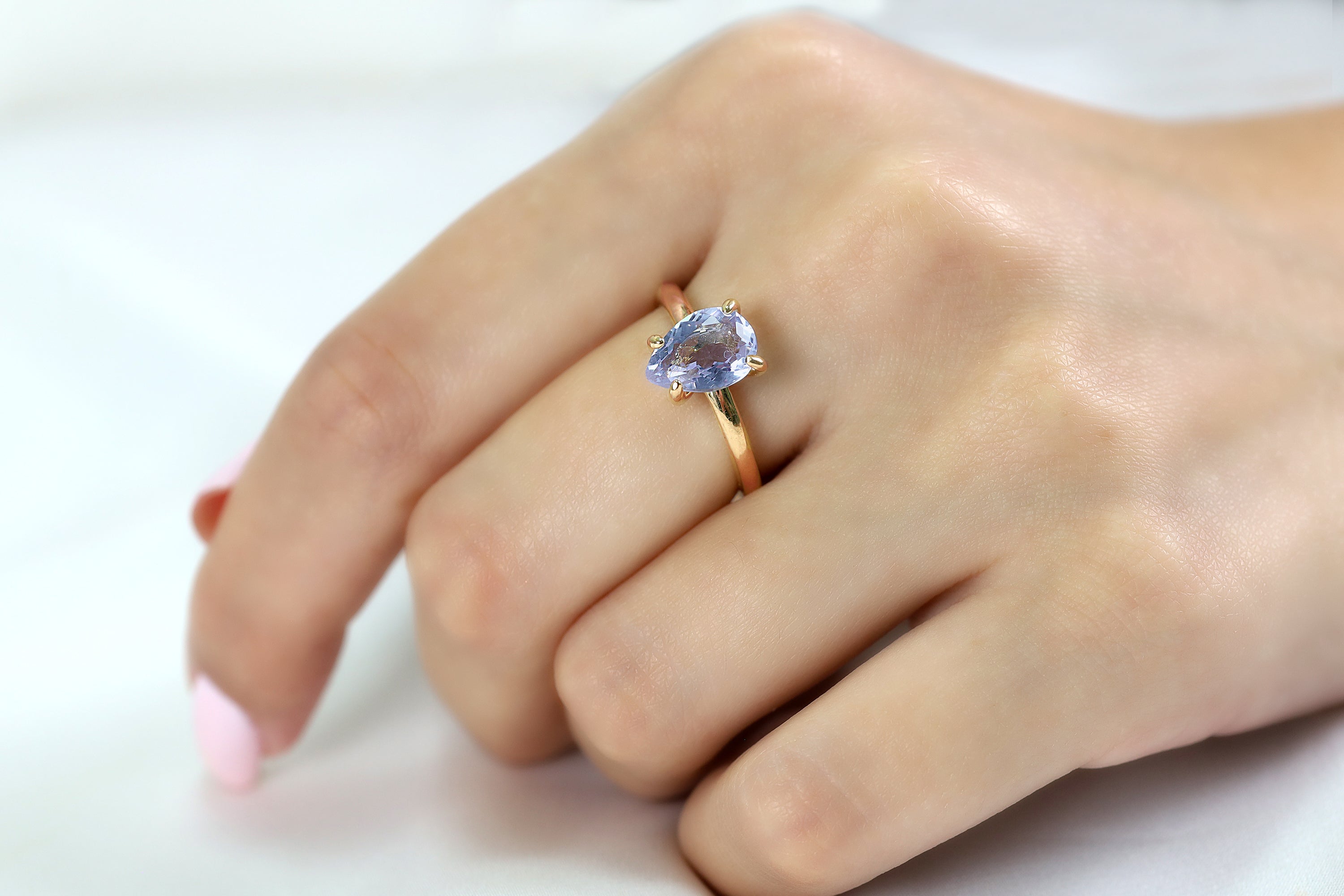Unique Rose Gold Tanzanite Ring Rings Anemone Unique