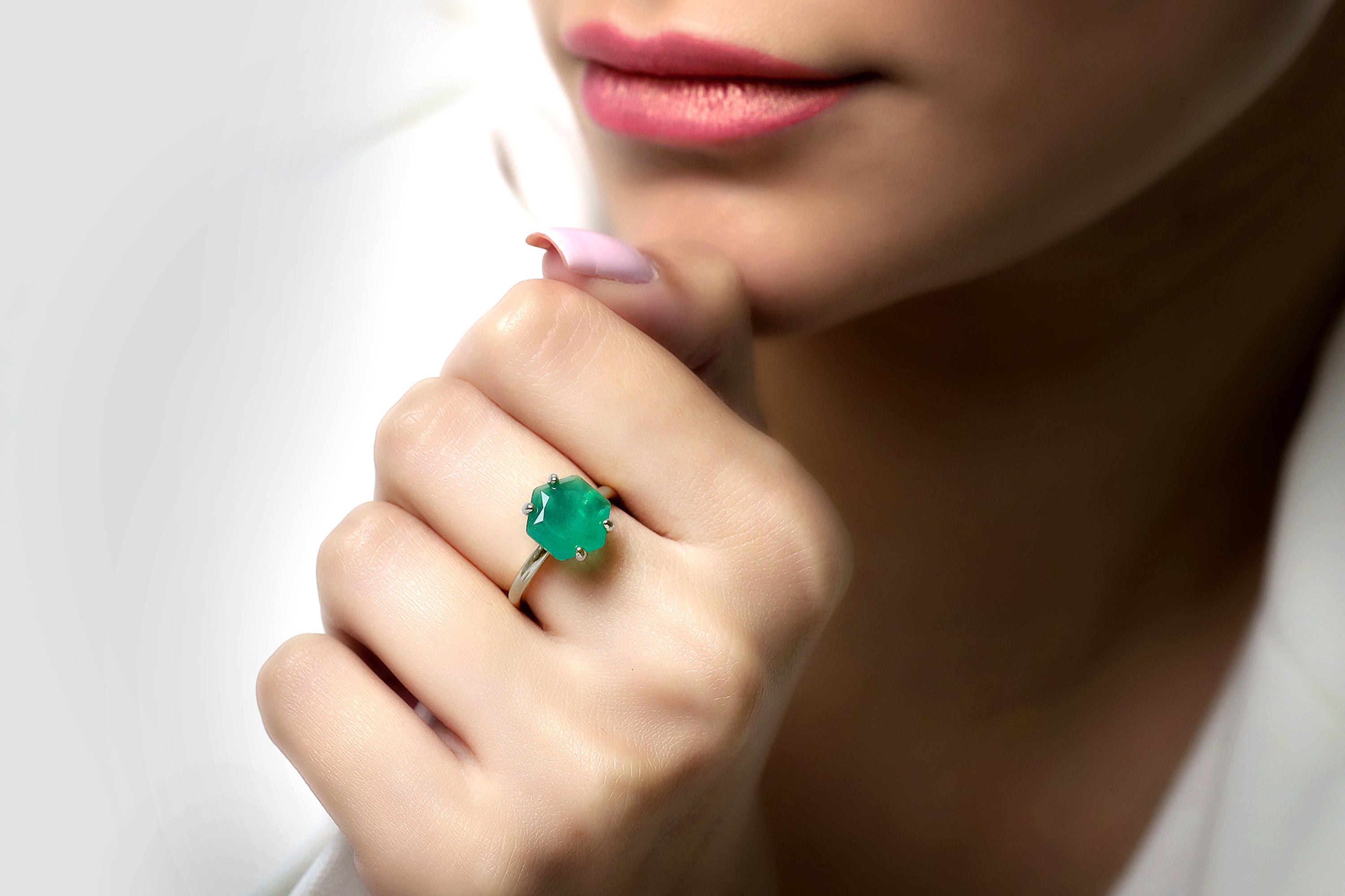 Green Onyx Gemstone Ring in Sterling Silver Rings Anemone Unique