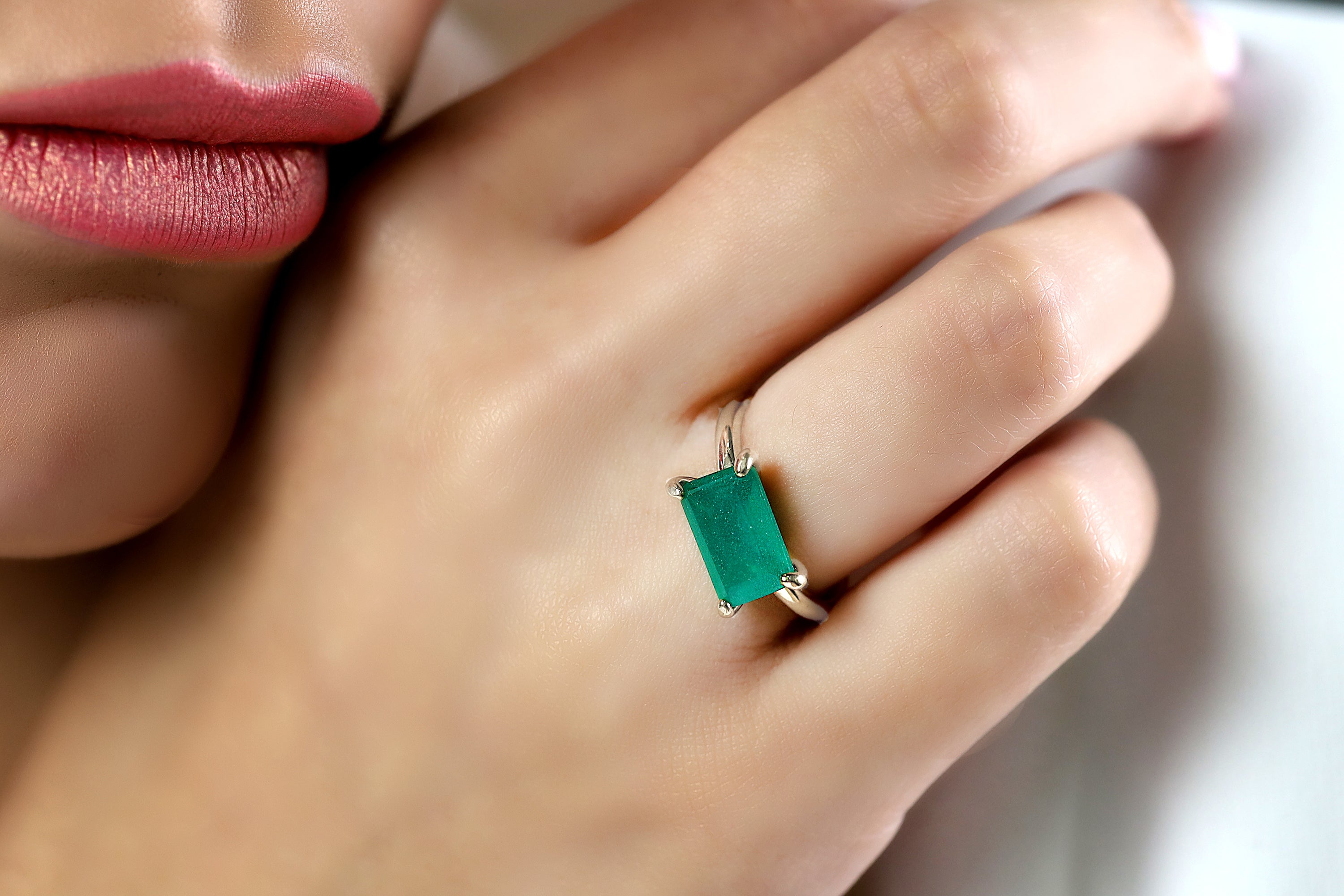 Green Onyx Stone Silver Ring Rings Anemone Unique