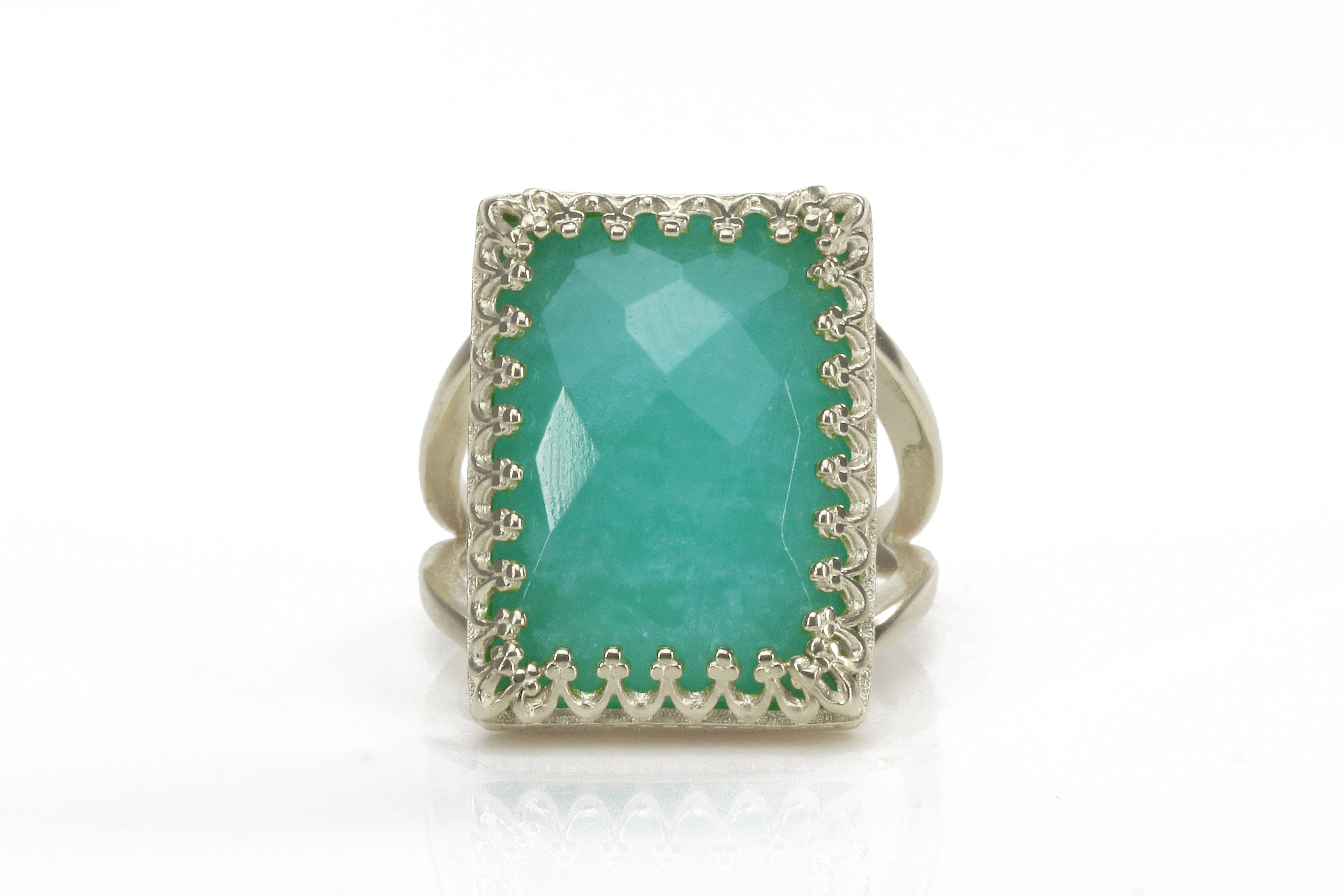 Amazonite Ring in 925 Sterling Silver Rings Anemone Jewelry