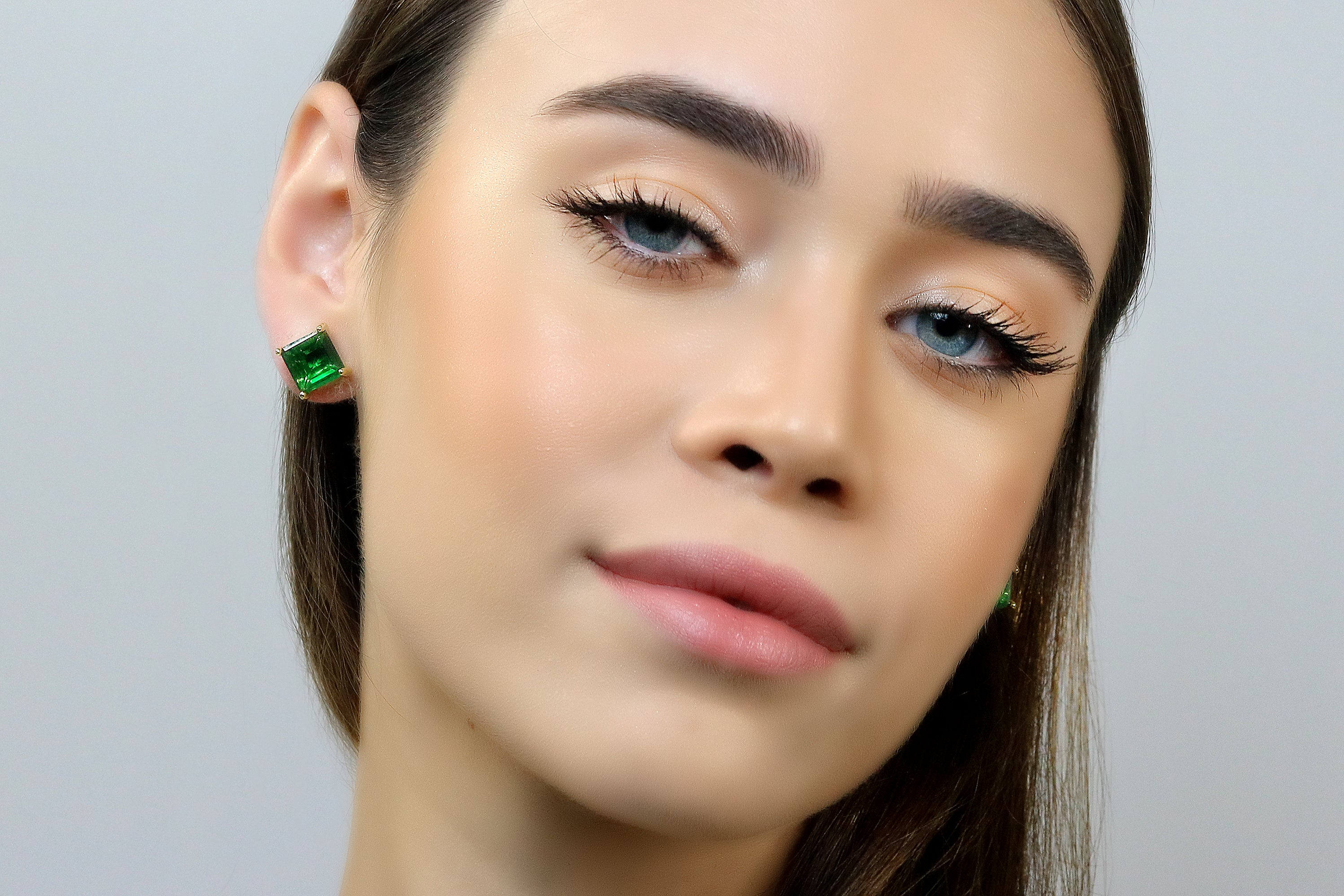 Vibrant Emerald Gold Earrings Earrings Anemone Unique