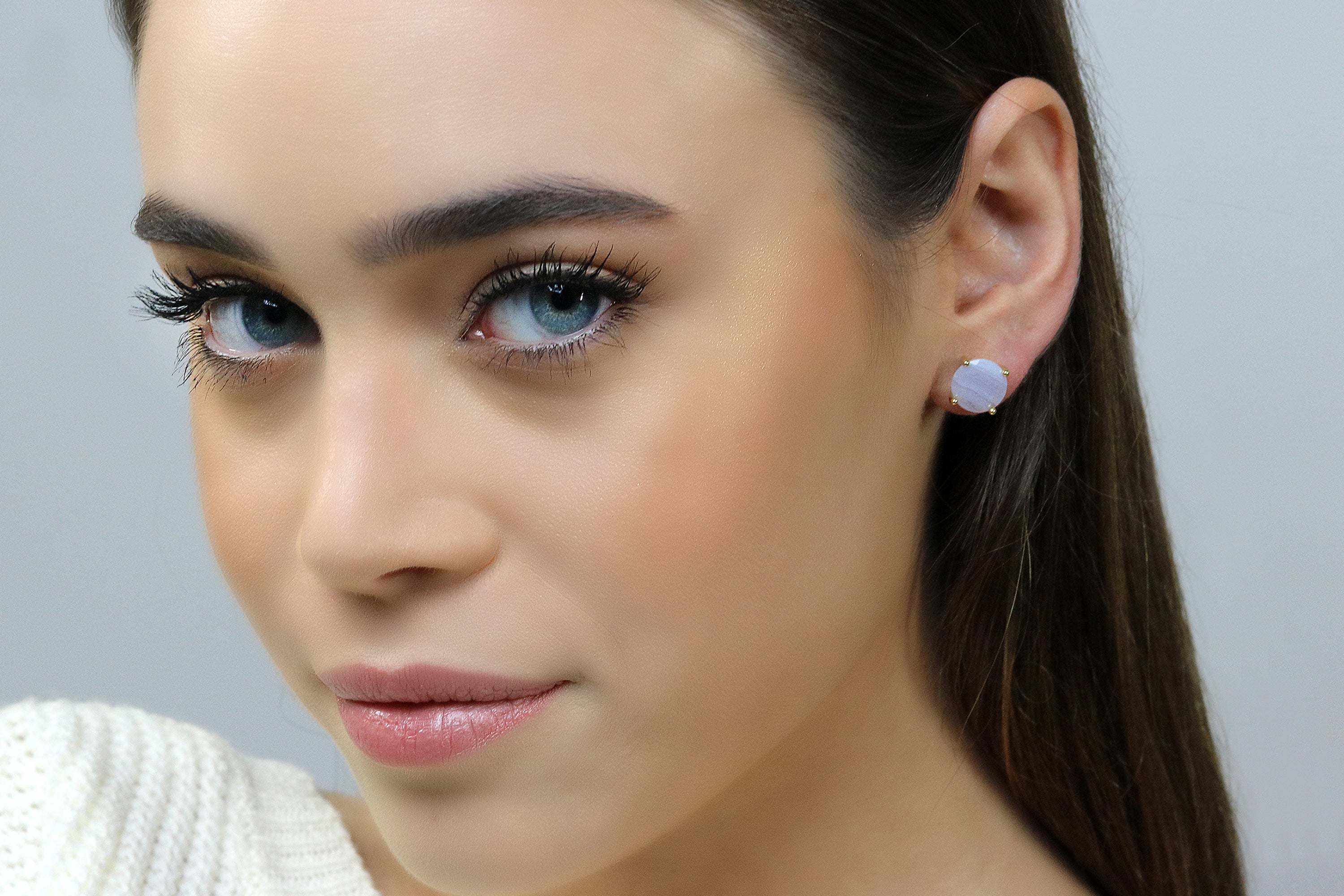 Magnificent 10mm Agate Gold Earrings Earrings Anemone Unique