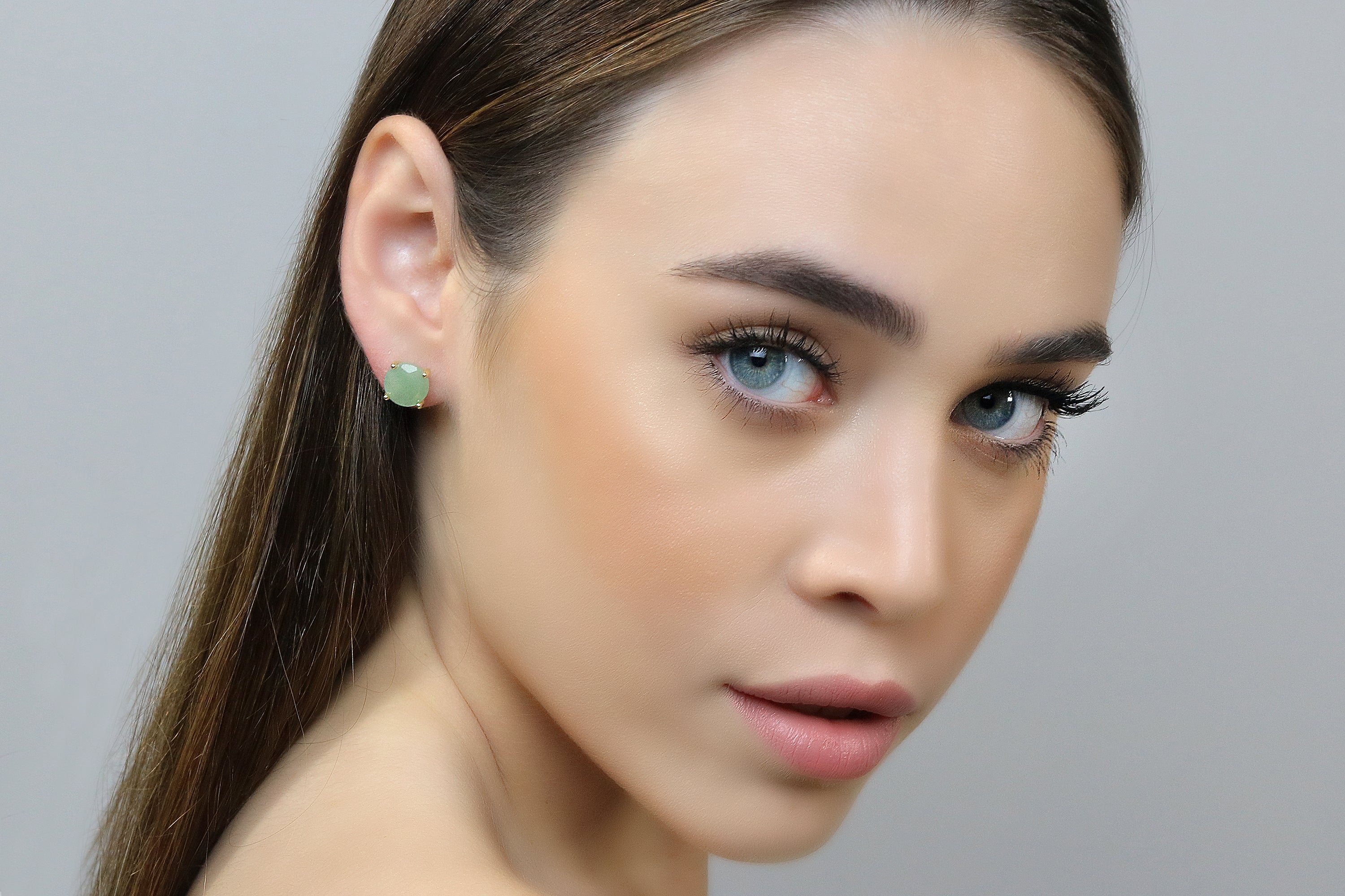 Green Aventurine Gold Earrings Earrings Anemone Unique