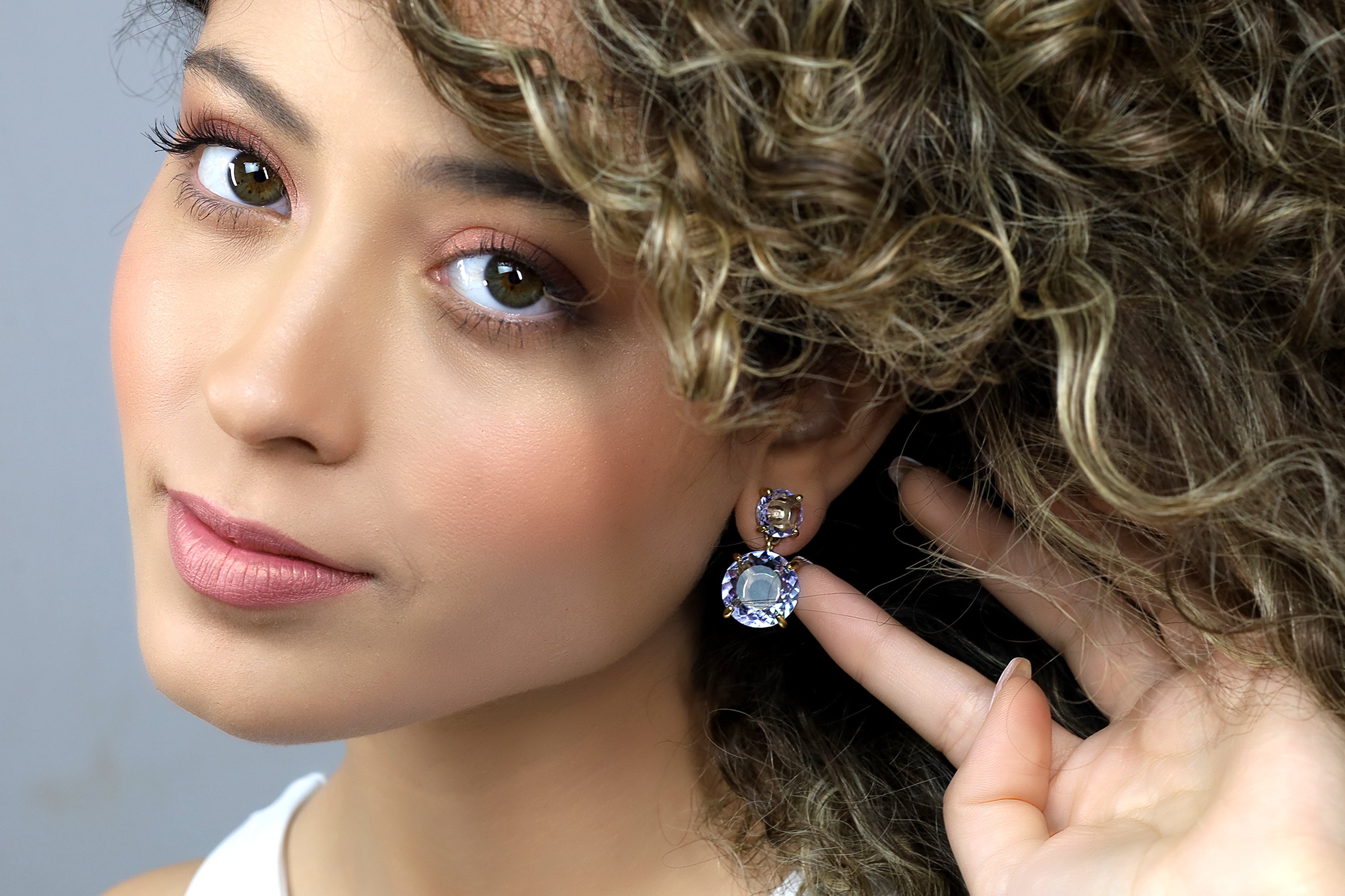 Tanzanite Multi-Stone Dangle Gold Earrings Earrings Anemone Jewelry